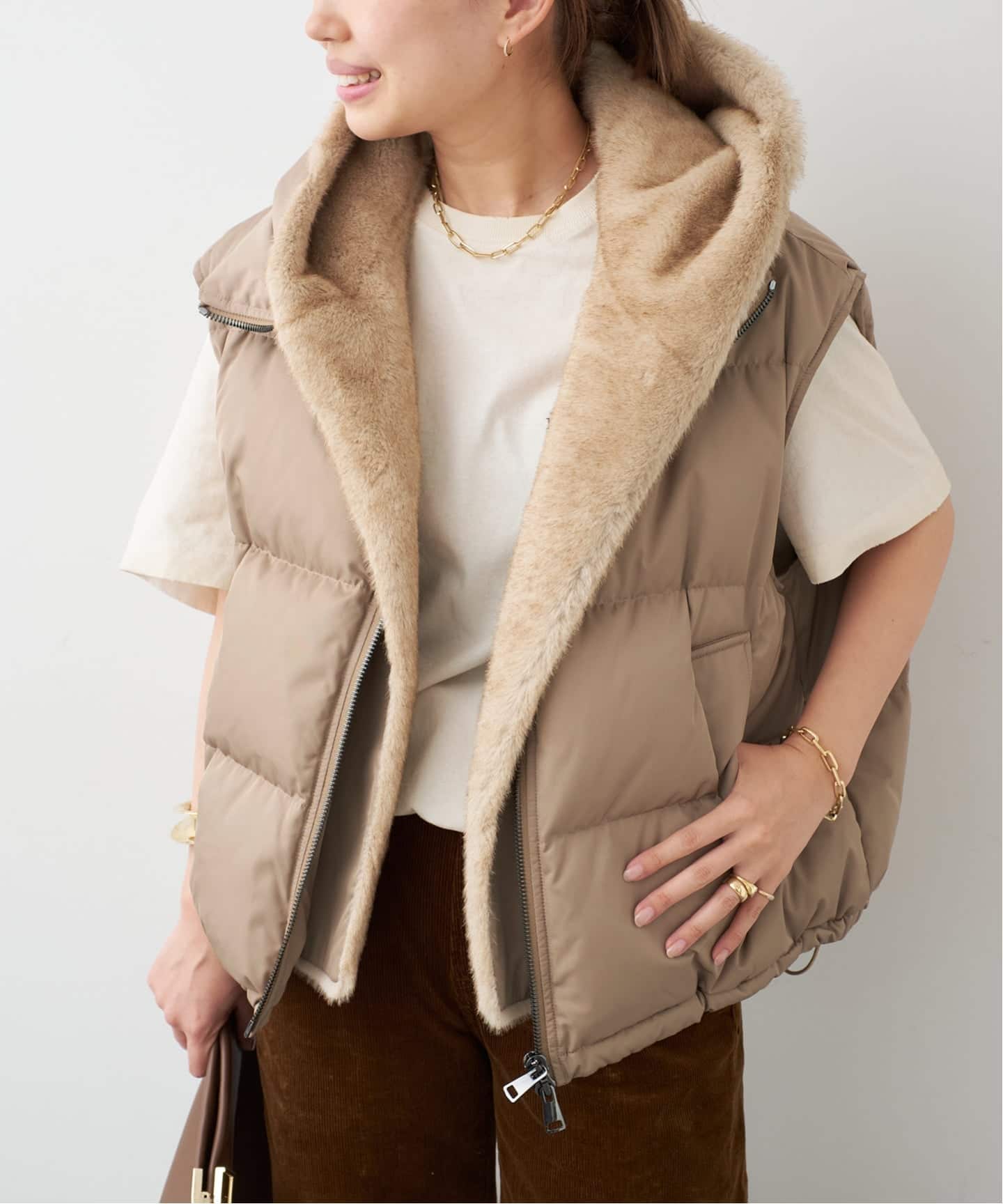 予約》【MY WHITE/マイホワイト】VEST（ダウン・中綿ベスト