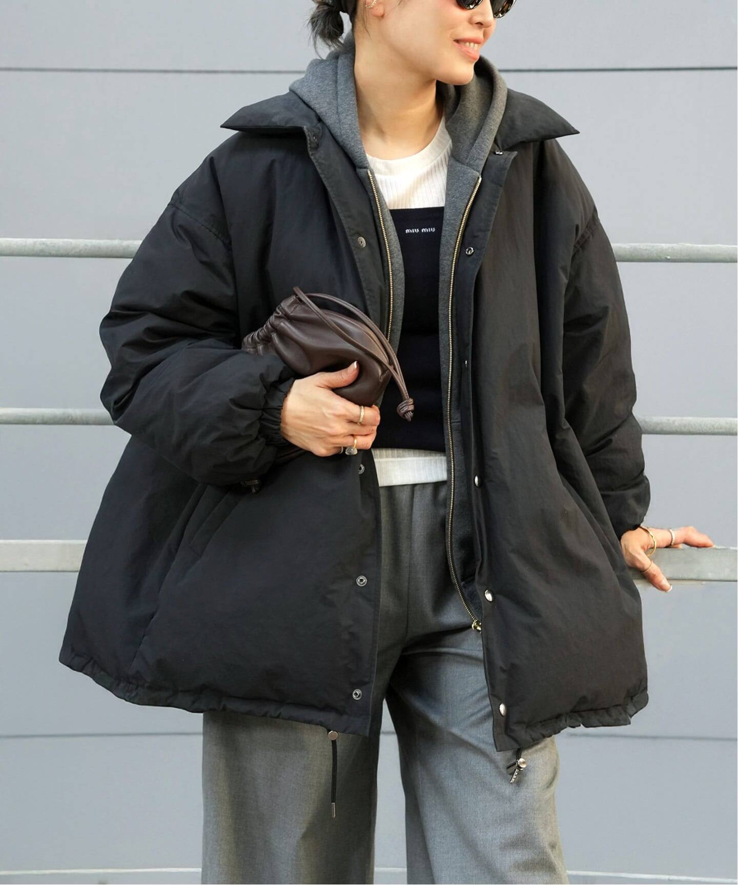 予約》【CALUX/キャラクス】PUFFER COACH JACKET（ダウンジャケット