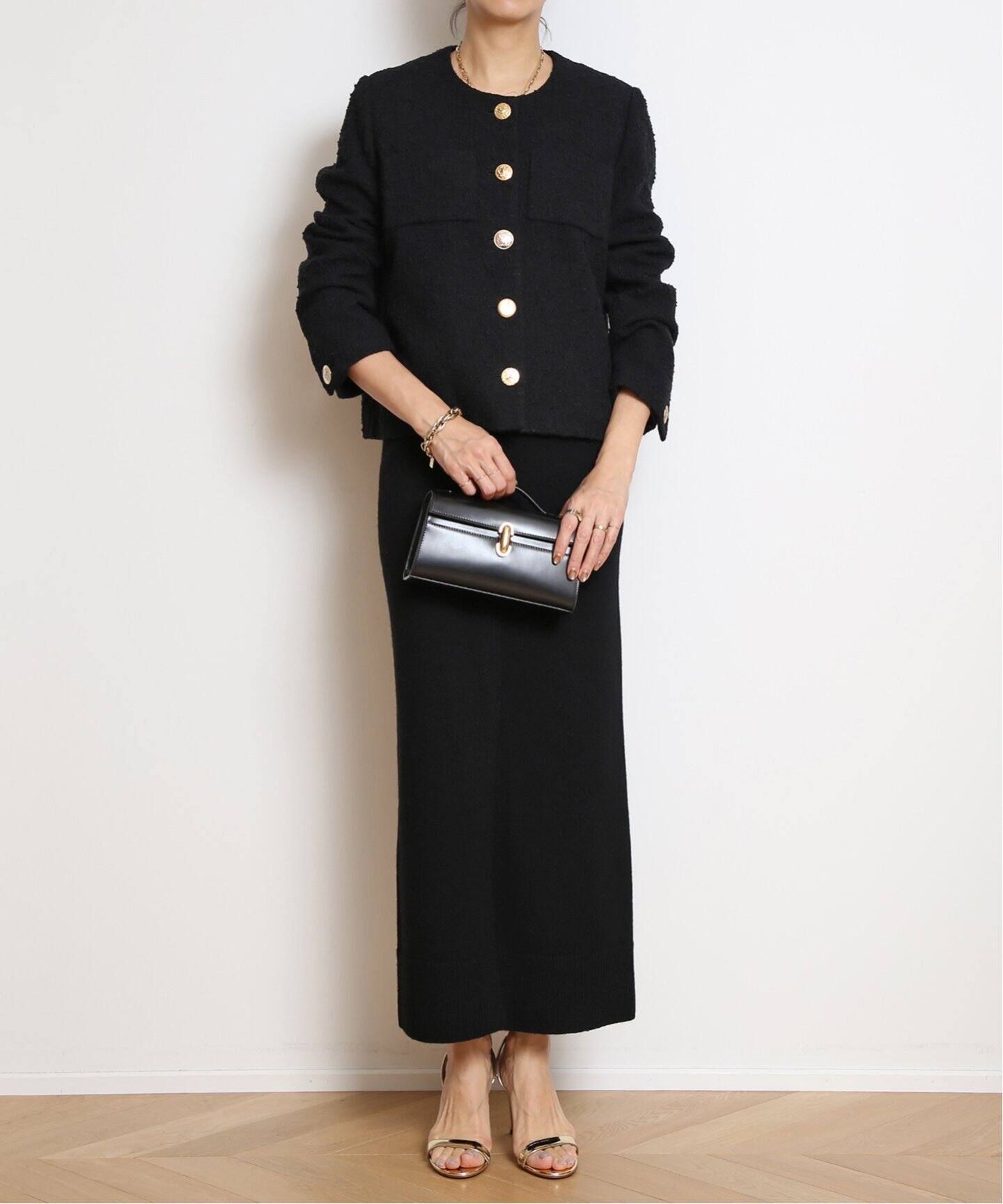 Col Pierrot/コルピエロ】BLACK ジャケット（ノーカラージャケット  