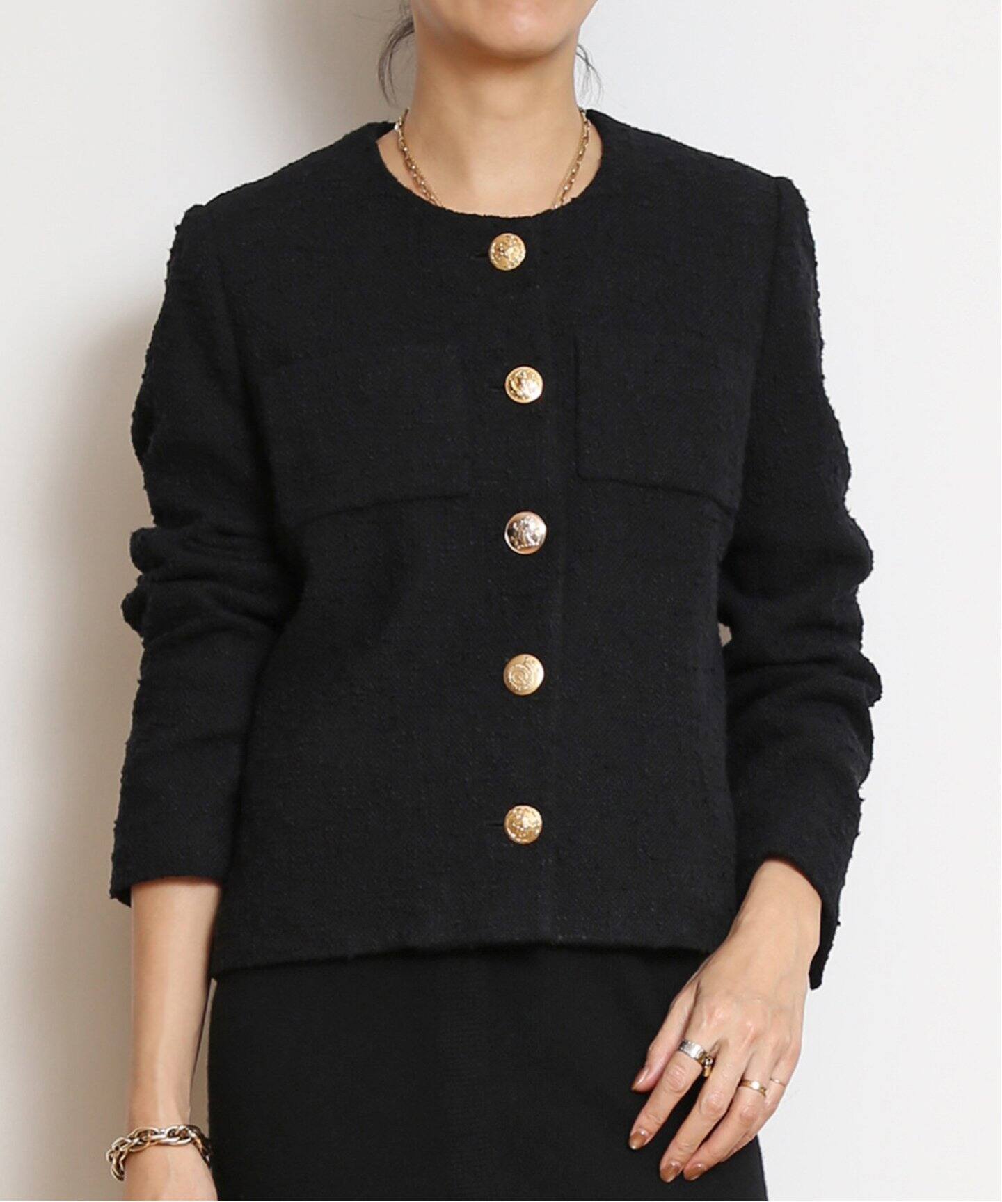 Col Pierrot/コルピエロ】BLACK ジャケット（ノーカラージャケット  