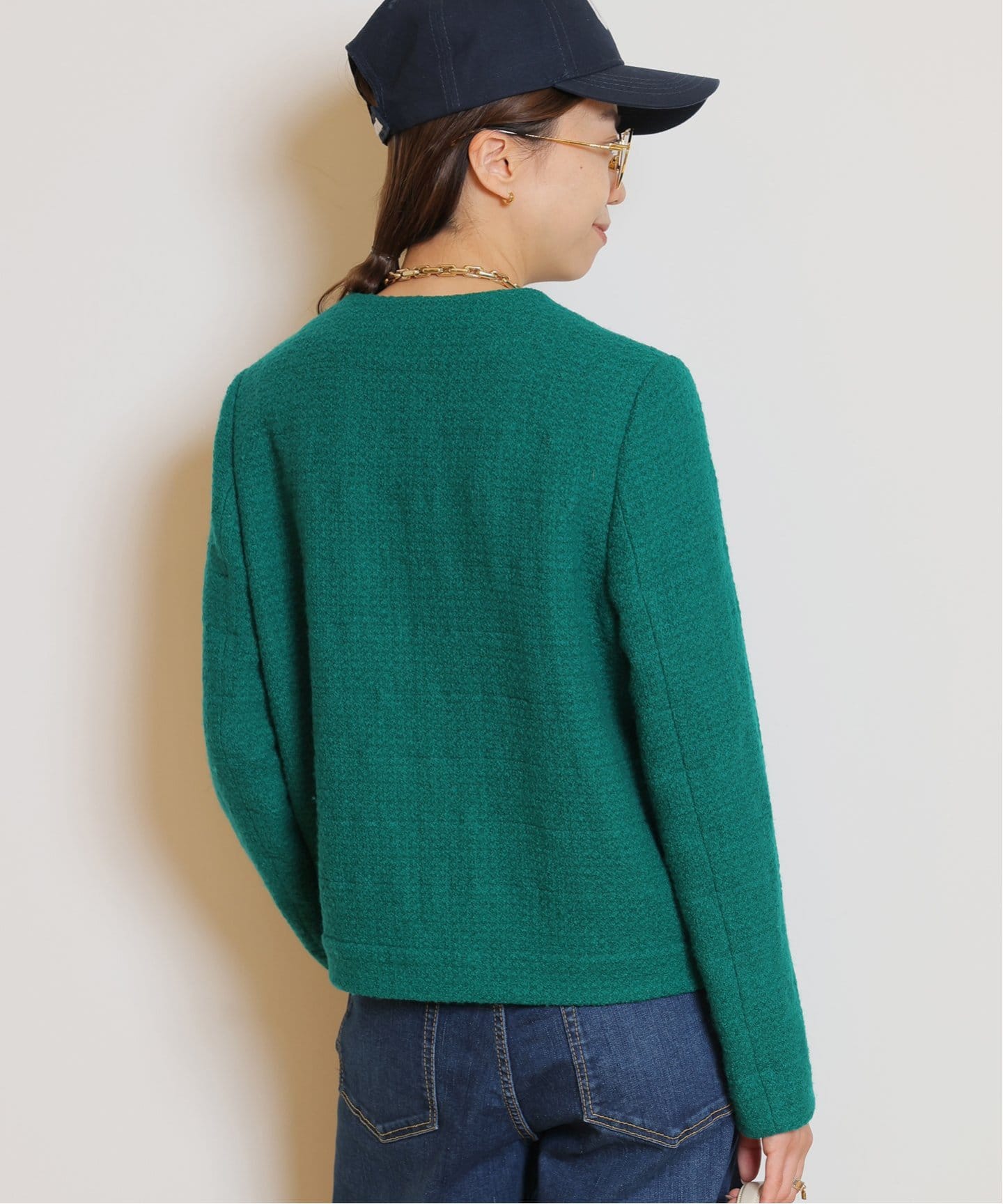 Col Pierrot/コルピエロ】Linton Green ジャケット（ノーカラー