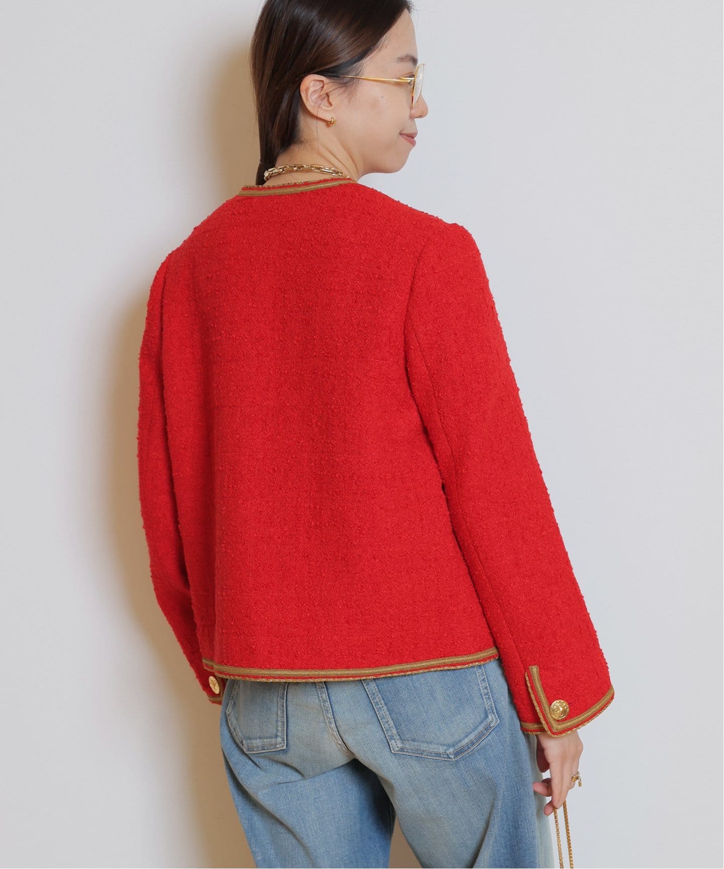 Col Pierrot/コルピエロ】Original Yarn Tweed ジャケット（ノー