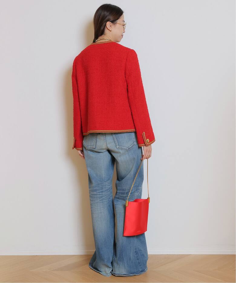 Col Pierrot/コルピエロ】Original Yarn Tweed ジャケット（ノーカラー 