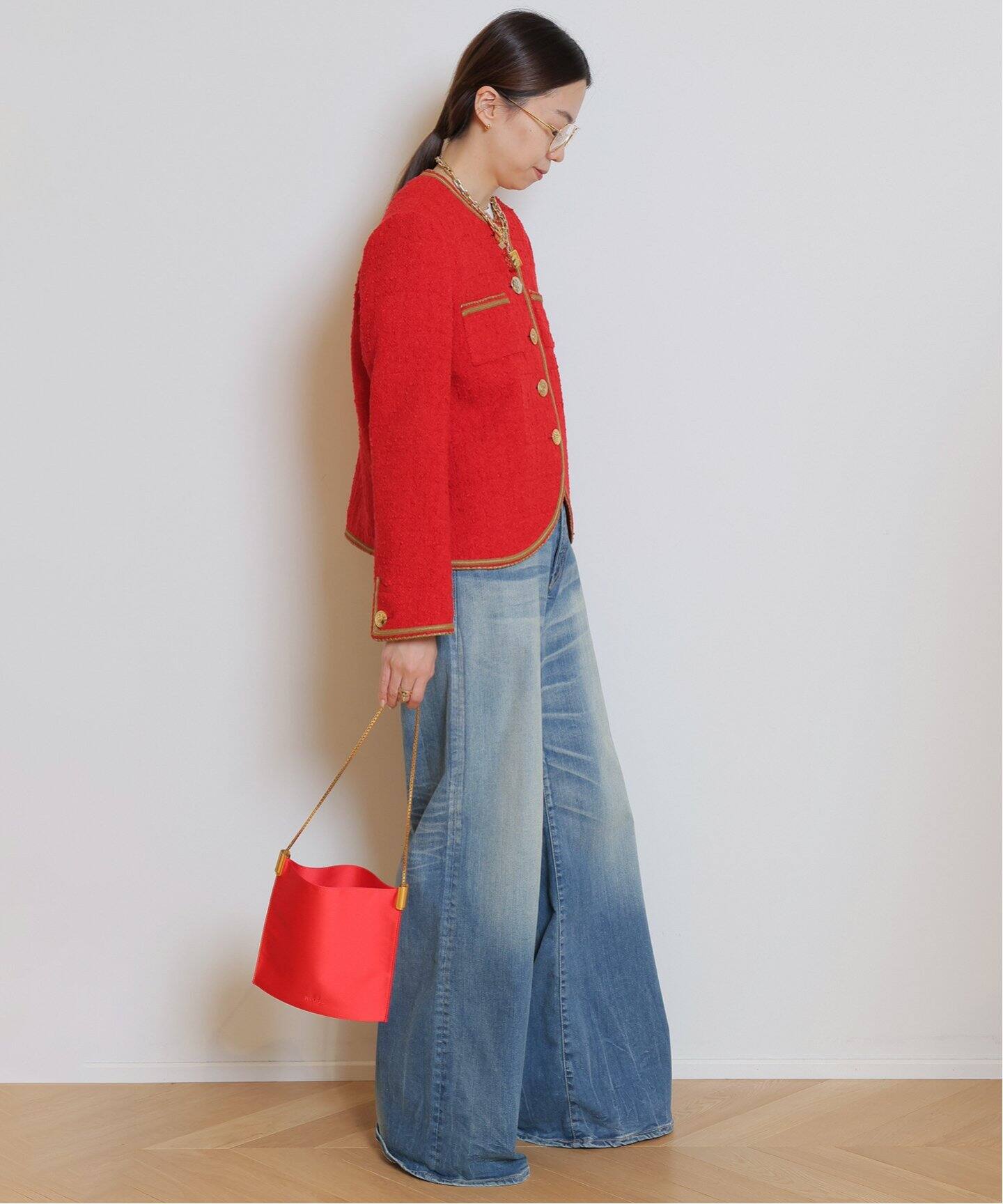 【Col Pierrot】Original Yarn Tweed ジャケット Col Pierrot/コルピエロ】Original Yarn Tweed ジャケット（ノー