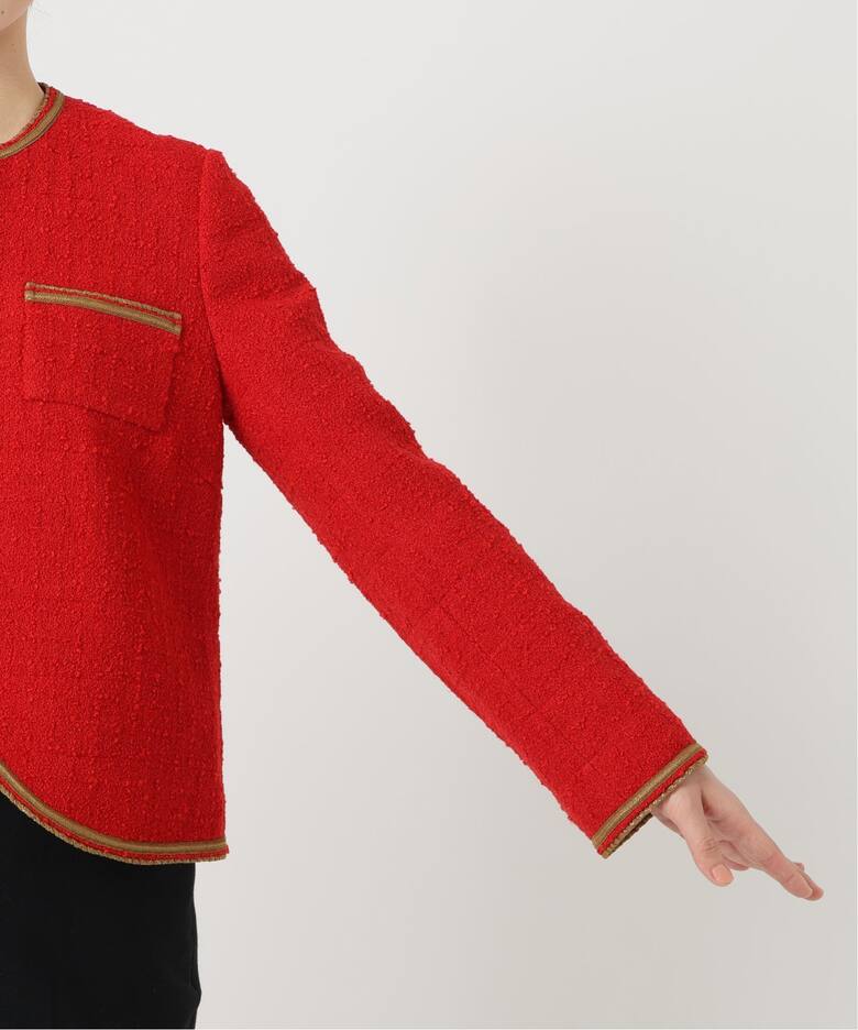 Col Pierrot/コルピエロ】Original Yarn Tweed ジャケット（ノーカラー 