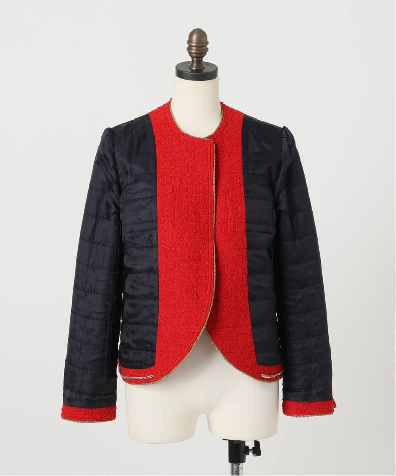 Col Pierrot/コルピエロ】Original Yarn Tweed ジャケット（ノーカラー 