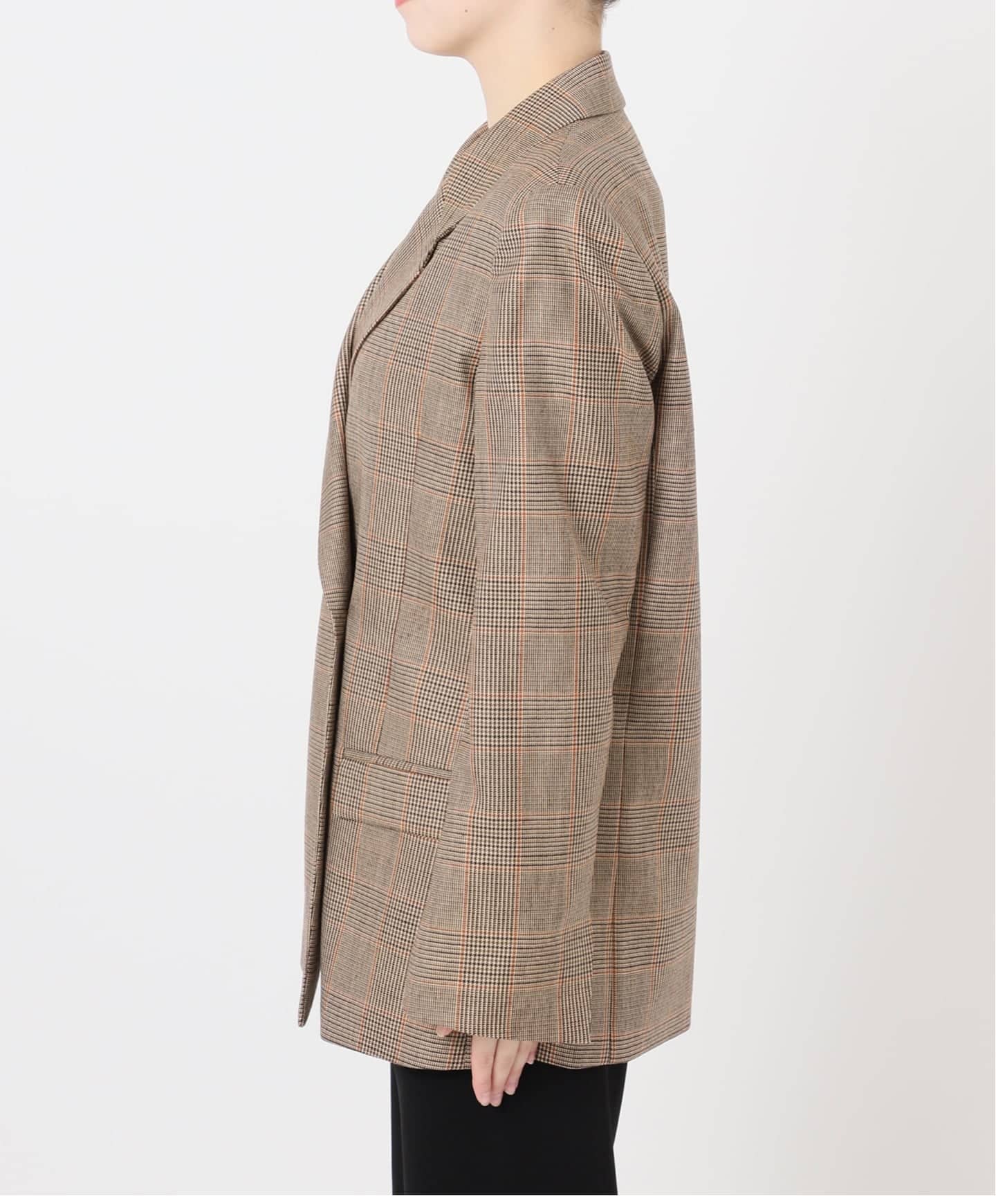 極美品 ミューズドゥーズィエムクラス テーラードジャケット チェック ブラウン Essential ジャケット（CHECK）（テーラードジャケット）｜MUSE