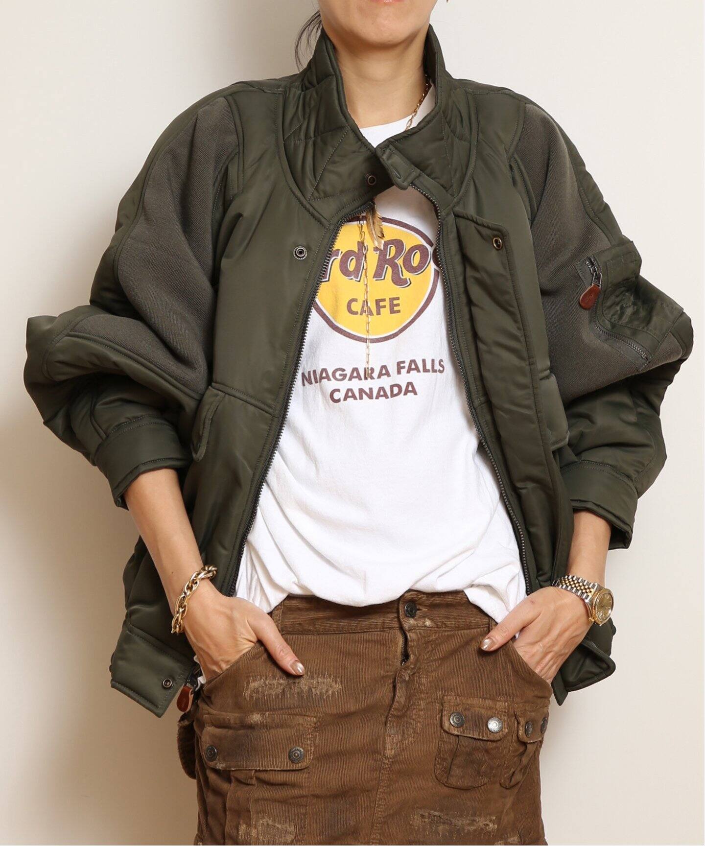 R13/アールサーティーン】RIBBED FLIGHT BOMBER ジャケット（その他  