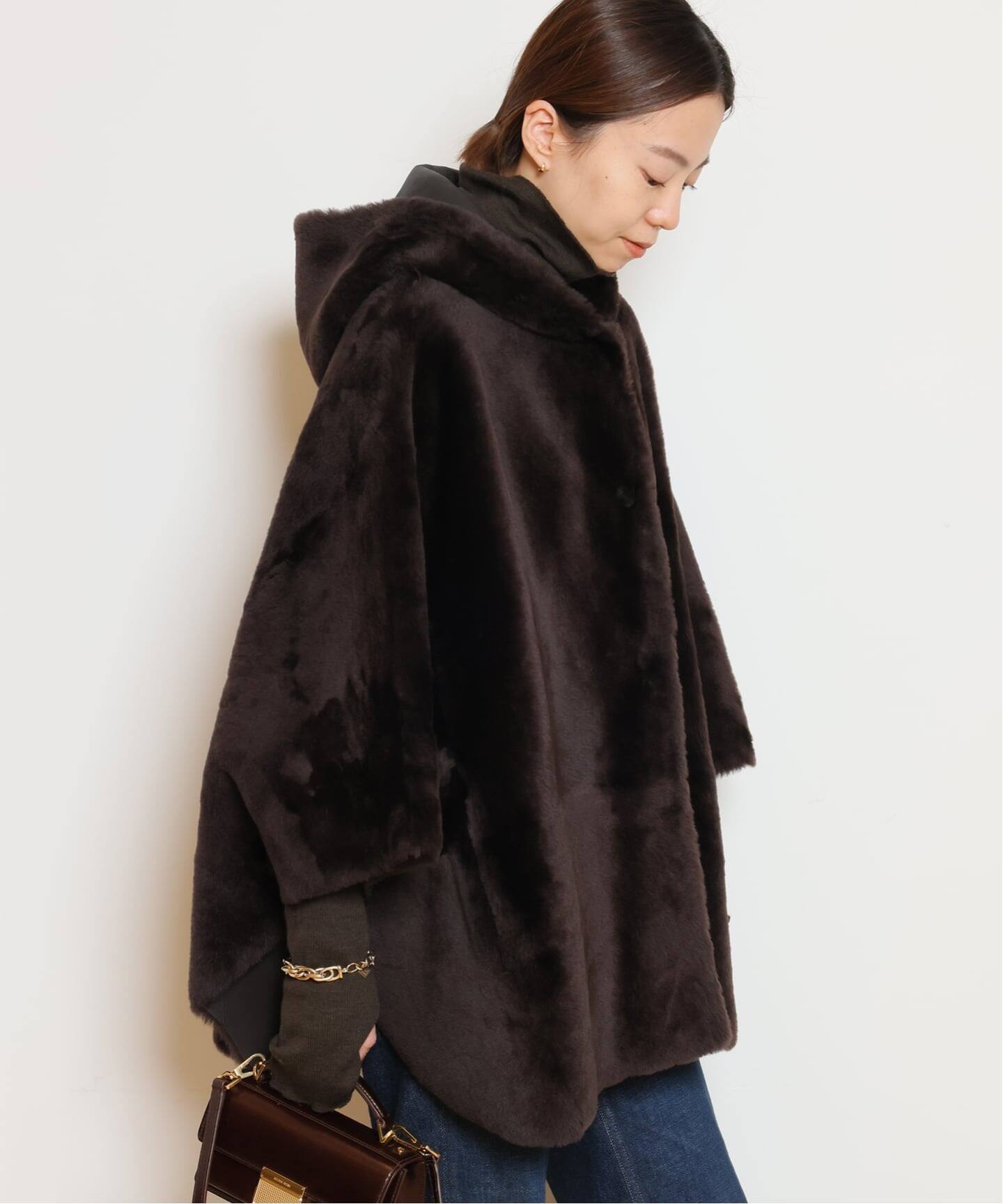 ENES/エネス】 HOODED SHEARING コート（ムートンコート）｜MUSE de 
