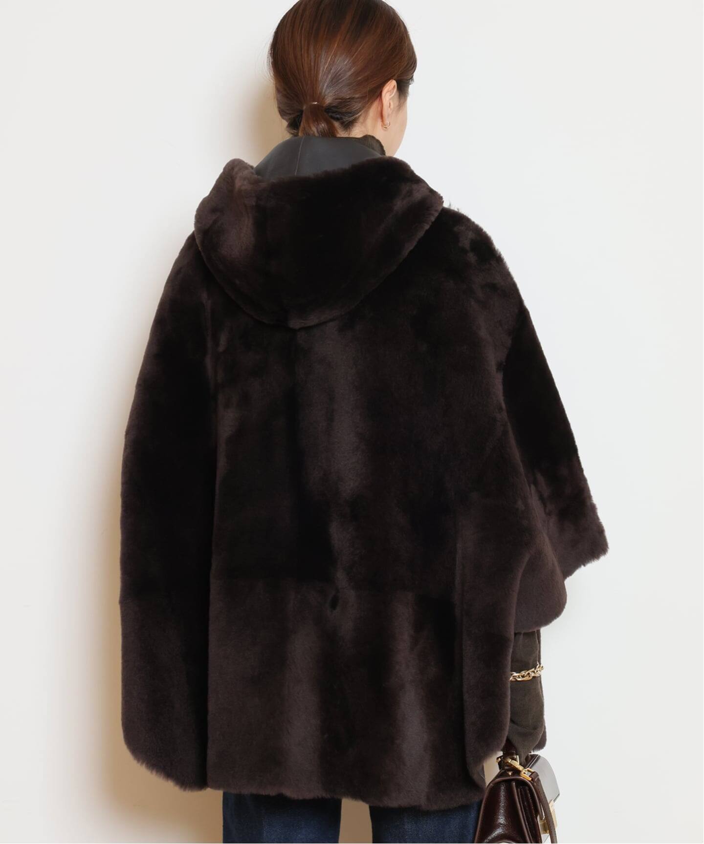 ENES/エネス】 HOODED SHEARING コート（ムートンコート）｜MUSE de 
