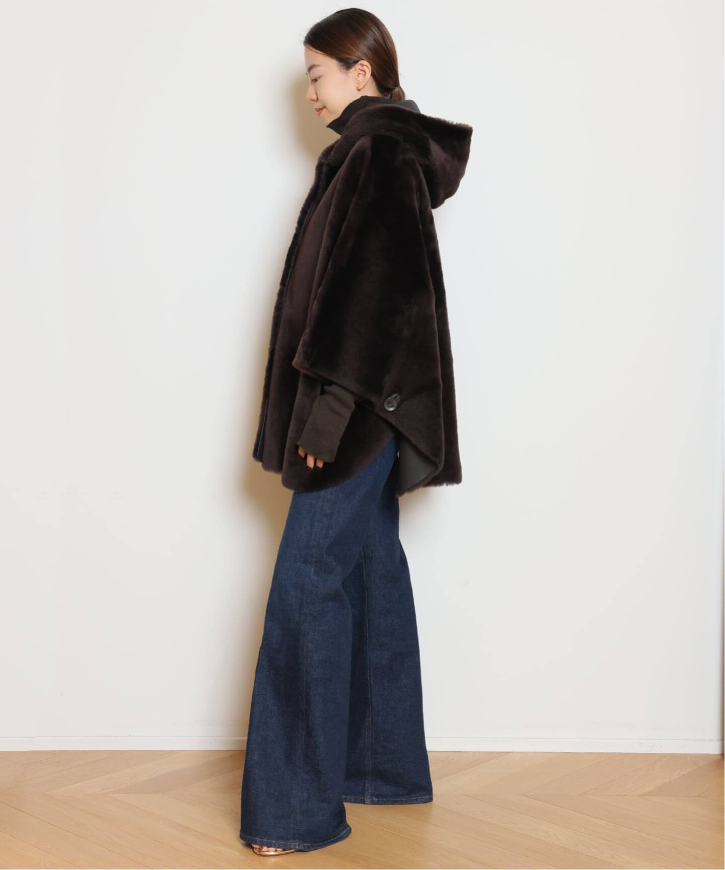 ENES/エネス】 HOODED SHEARING コート（ムートンコート）｜MUSE de