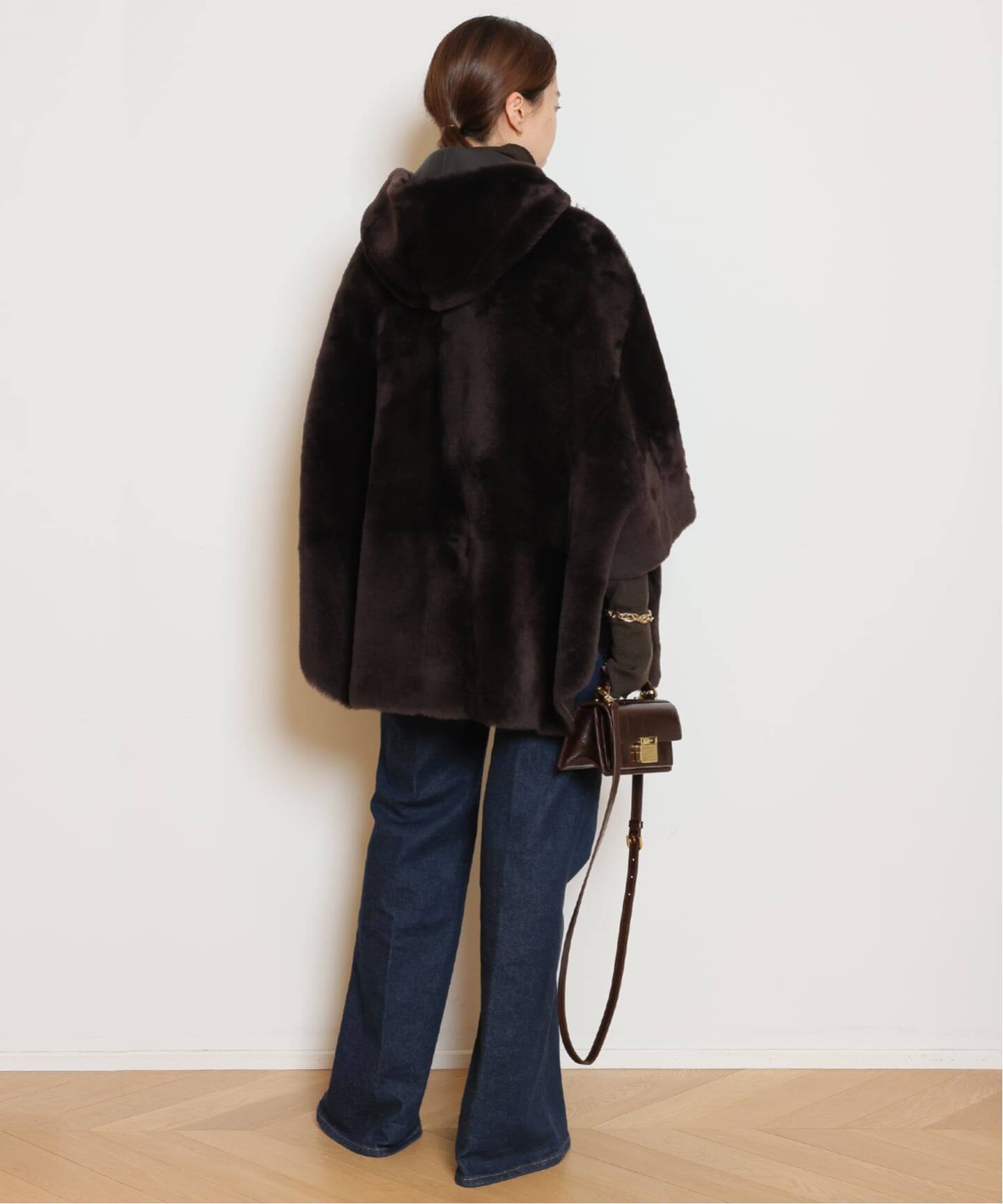 ENES/エネス】 HOODED SHEARING コート（ムートンコート）｜MUSE de 