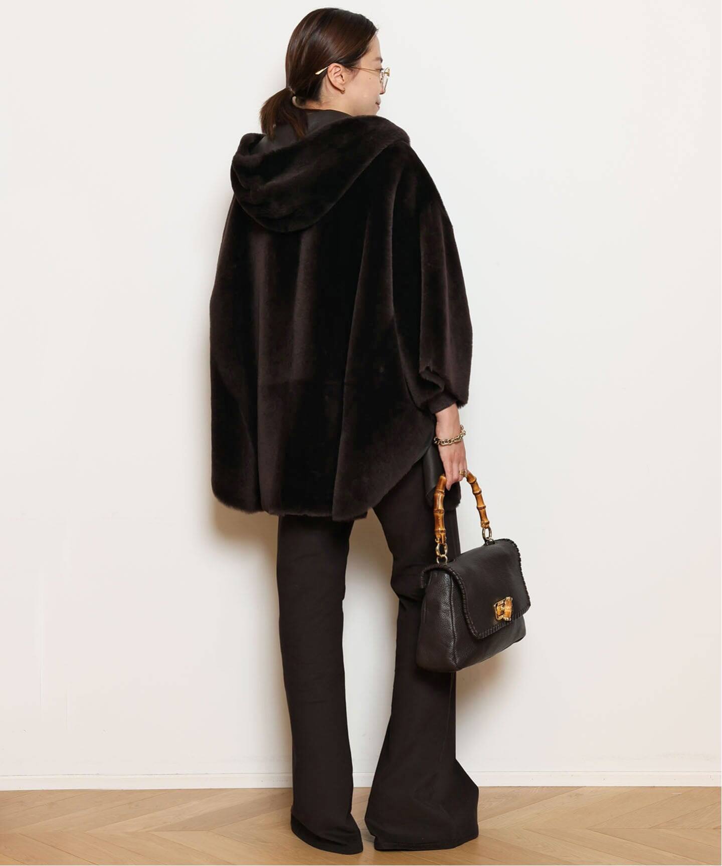 ENES/エネス】 HOODED SHEARING コート（ムートンコート）｜MUSE de