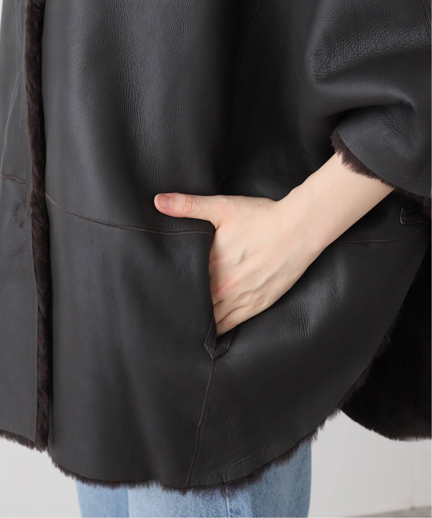 ENES/エネス】 HOODED SHEARING コート（ムートンコート）｜MUSE de