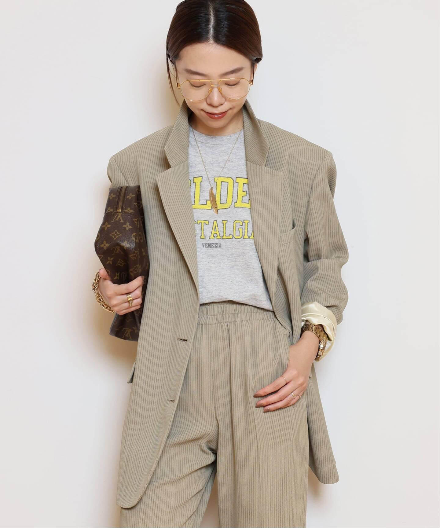 GOLDEN GOOSE/ゴールデングース】PINSTRIPE BLEND VISCOSE OVER