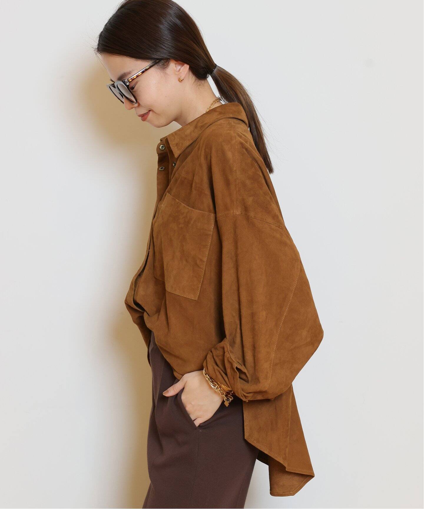 OneTeaSpoon/ワンティースプーン】 SUEDE DARIA シャツジャケット 