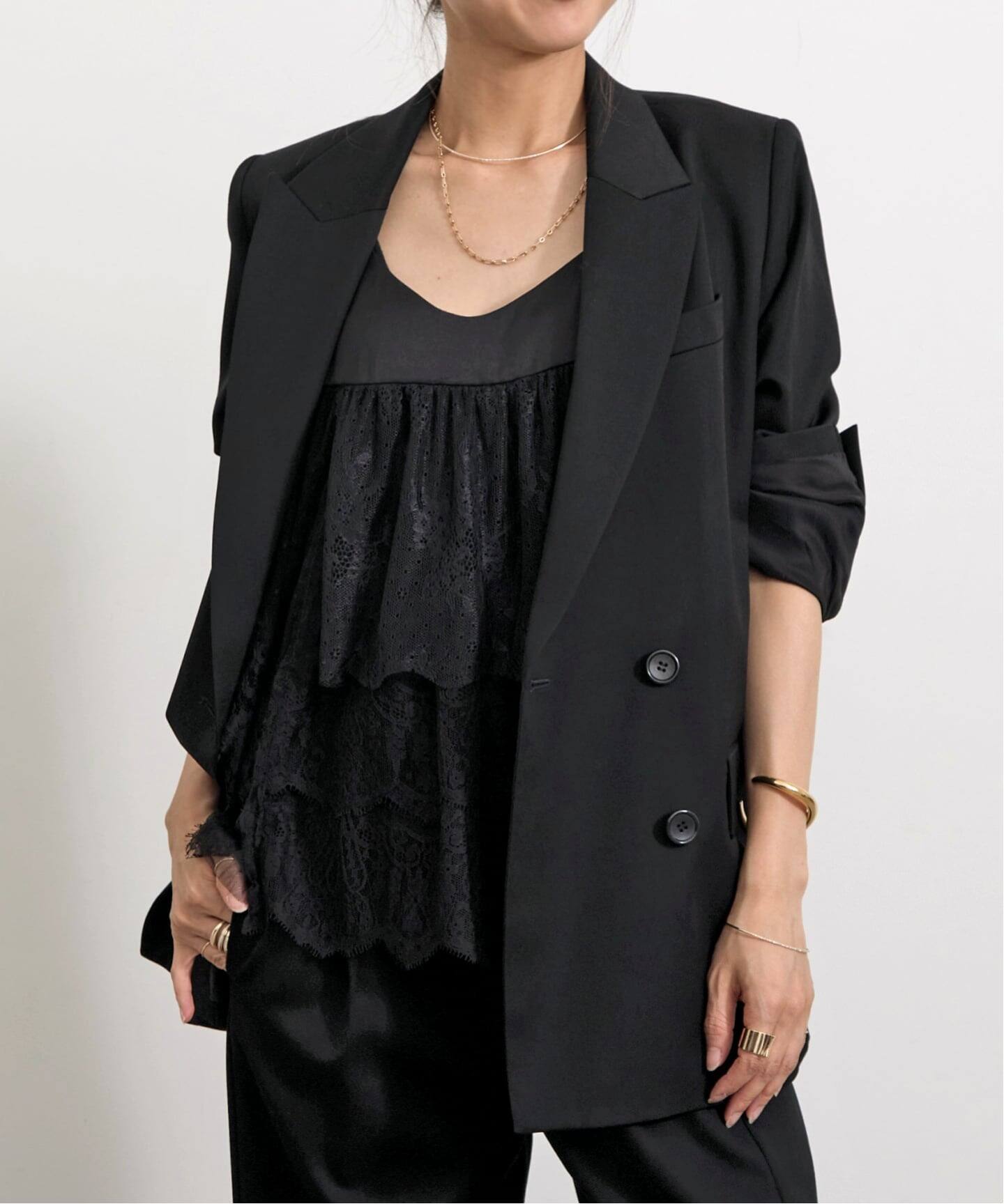 アパルトモン別注⭐︎241ジャケット ブラック Silky Gabardine W Jacket（その他ジャケット・スーツ）｜L
