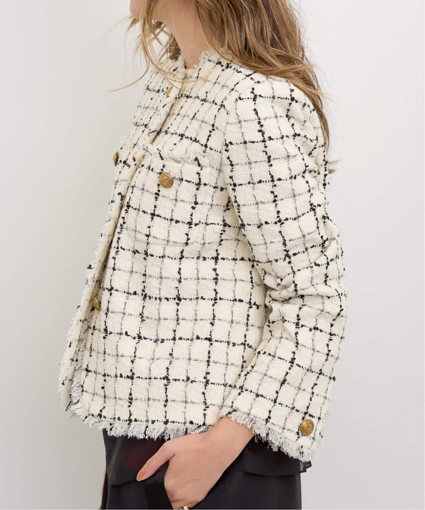 LINTON TWEED SHORT JACKET（その他ジャケット・スーツ）｜L