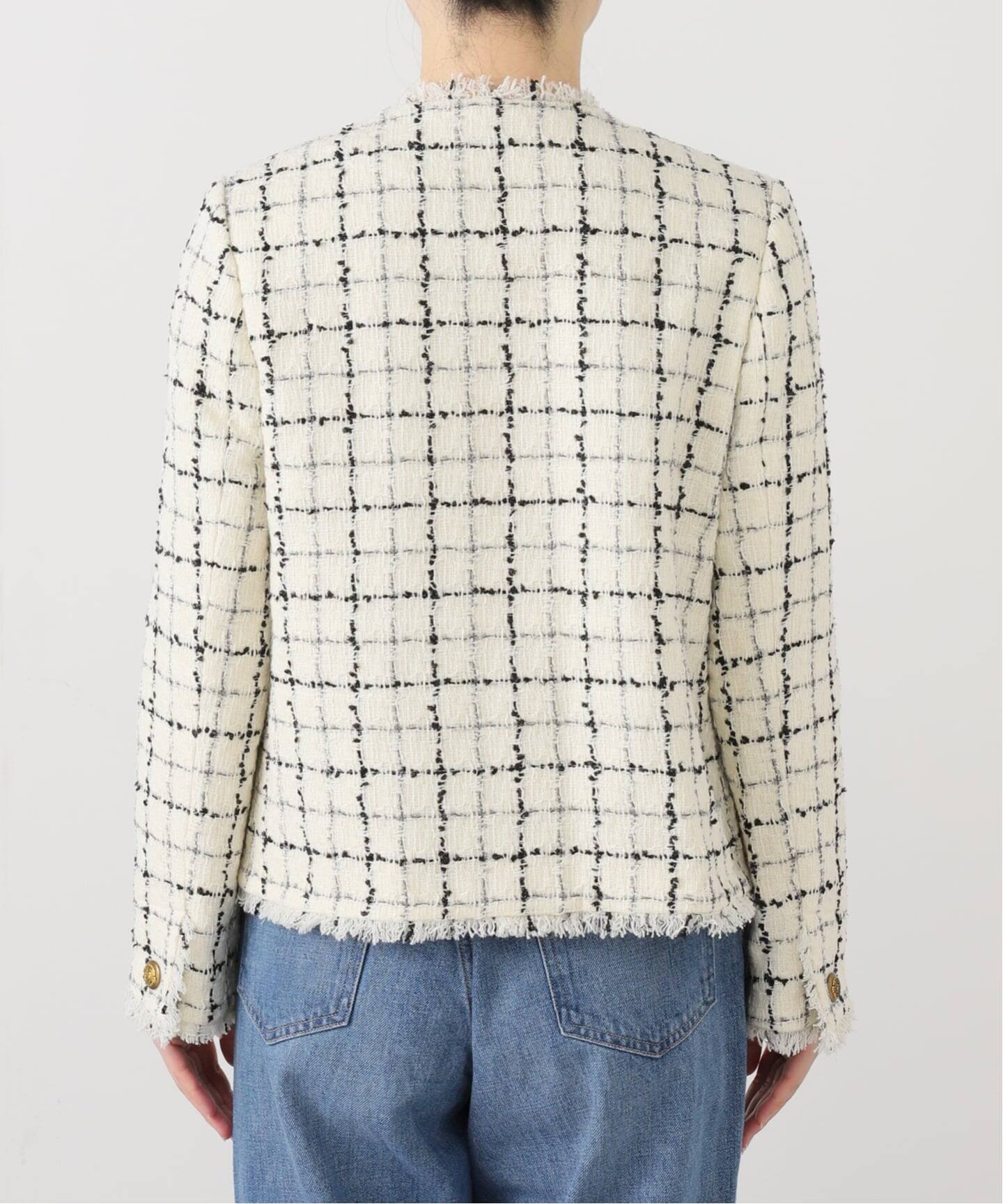 ★美品★ANAYI LINTON Tweed Jacket 34 ☆美品☆ANAYI LINTON Tweed Jacket 34 Linton Tweed Biker Jacket