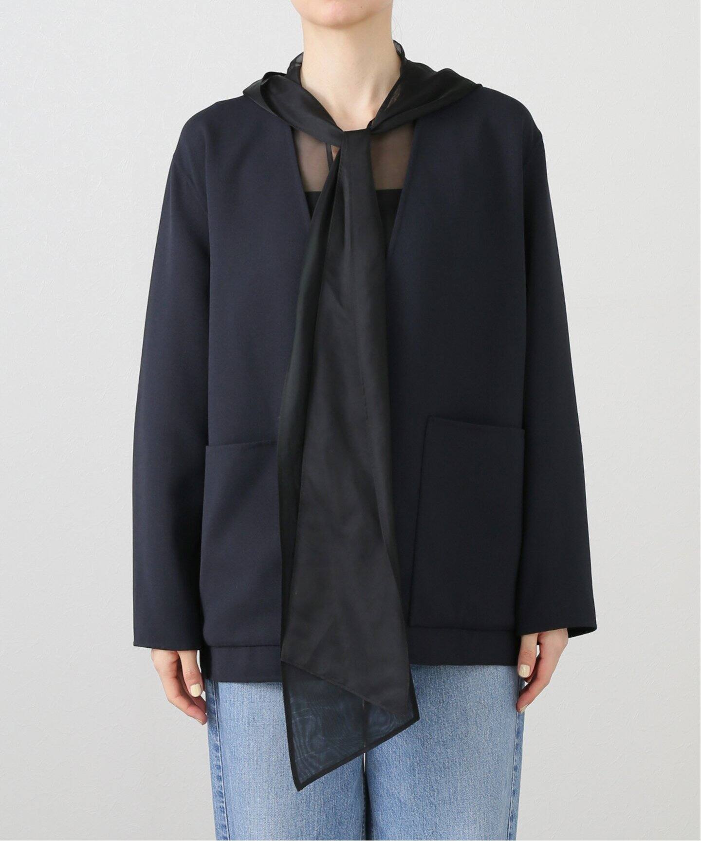 NO COLLAR JACKET with ORGANDY（その他ジャケット・スーツ）｜L