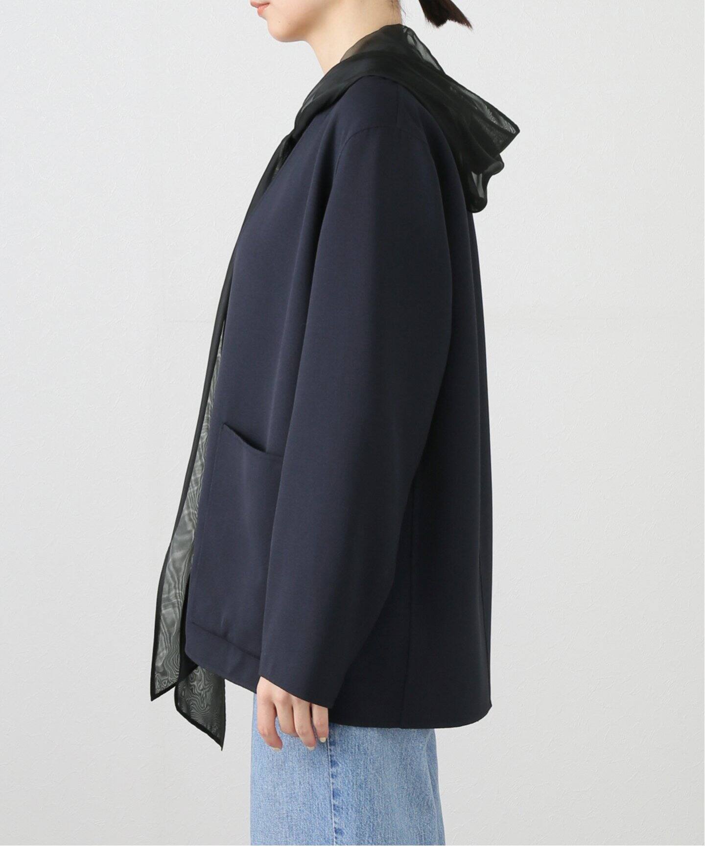 NO COLLAR JACKET with ORGANDY（その他ジャケット・スーツ）｜L