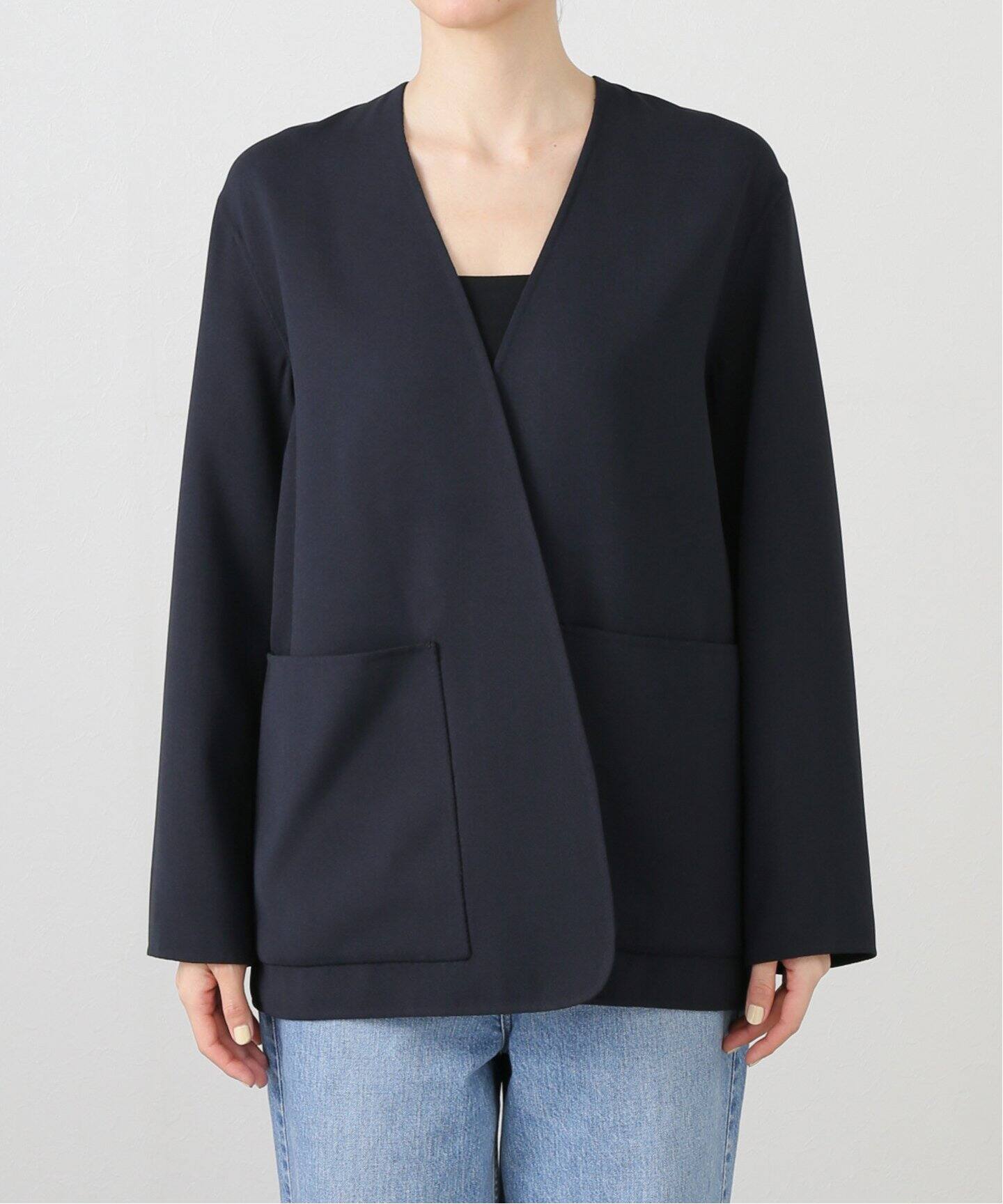 NO COLLAR JACKET with ORGANDY（その他ジャケット・スーツ）｜L 