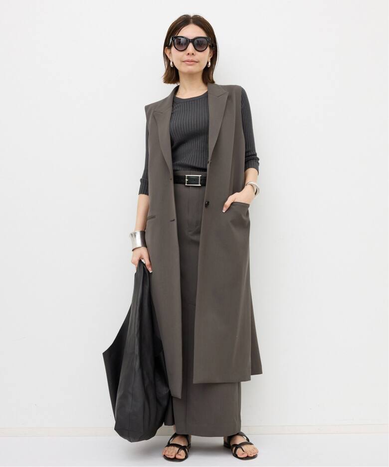 FINE WOOL LONG VEST（ジレ）｜L