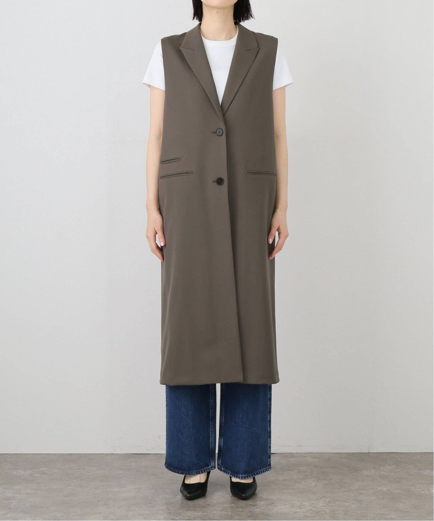 FINE WOOL LONG VEST（ジレ）｜L