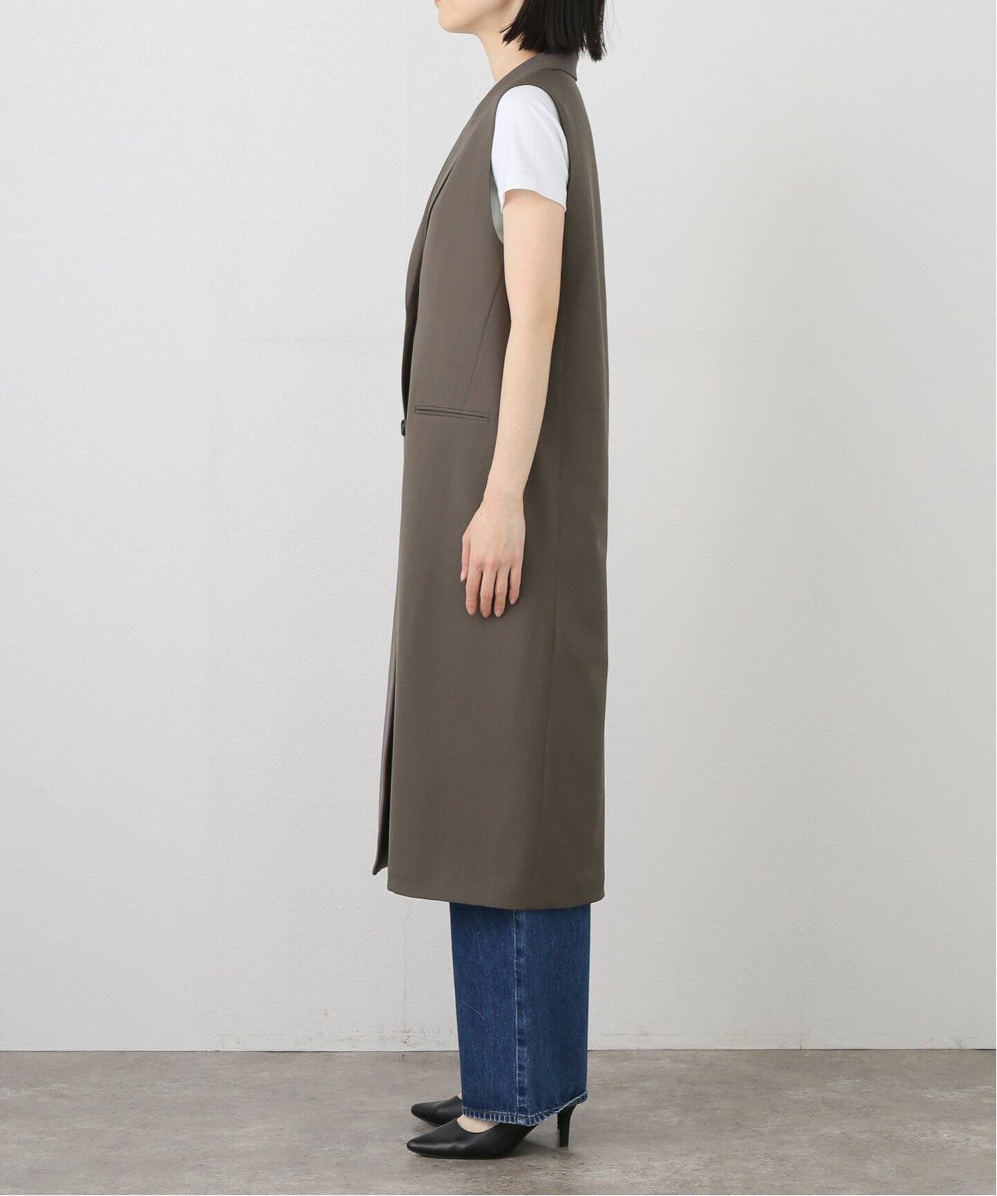 美品 2024SS アパルトモン L'Appartement Lisiere VEST ウール混 ロングジレベスト グレー┃日本製 ハオリ 羽織【2400014608526】 FINE WOOL LONG VEST（ジレ）｜L'Appartement（アパルトモン）の通販