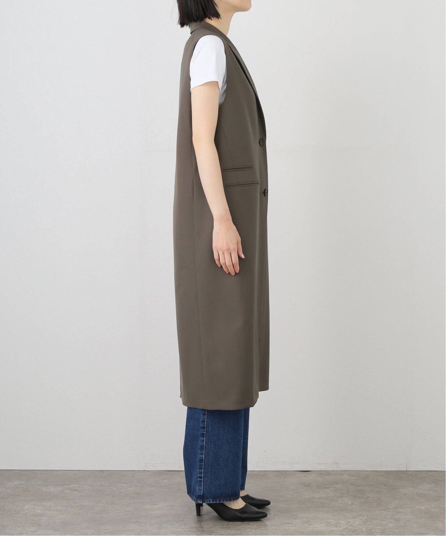 FINE WOOL LONG VEST（ジレ）｜L