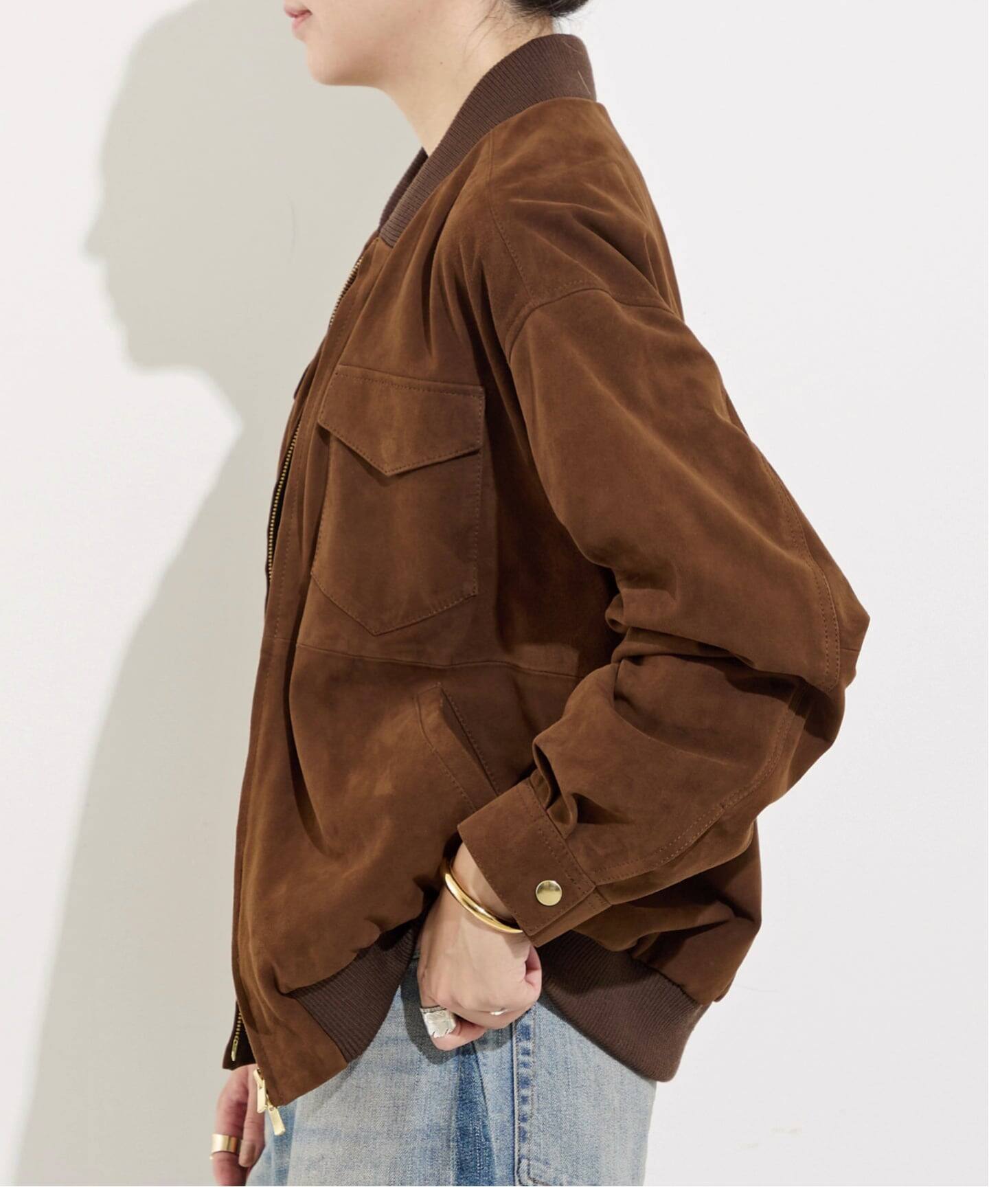 今期2019年　アパルトモン Sweat Coat ブラウン SUEDE JACKET（その他ブルゾン／アウター）｜L'Appartement