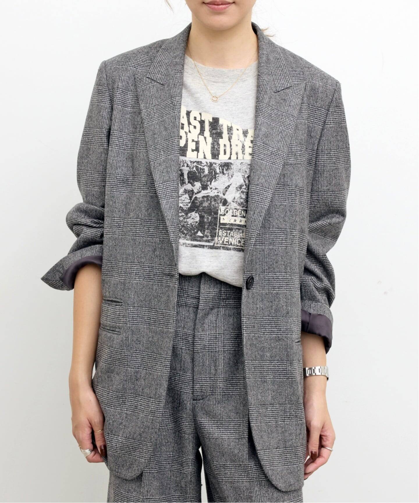 GLEN CHECK SINGLE JACKET(テーラードジャケット)|L GLEN CHECK SINGLE JACKET(テーラードジャケット)|L