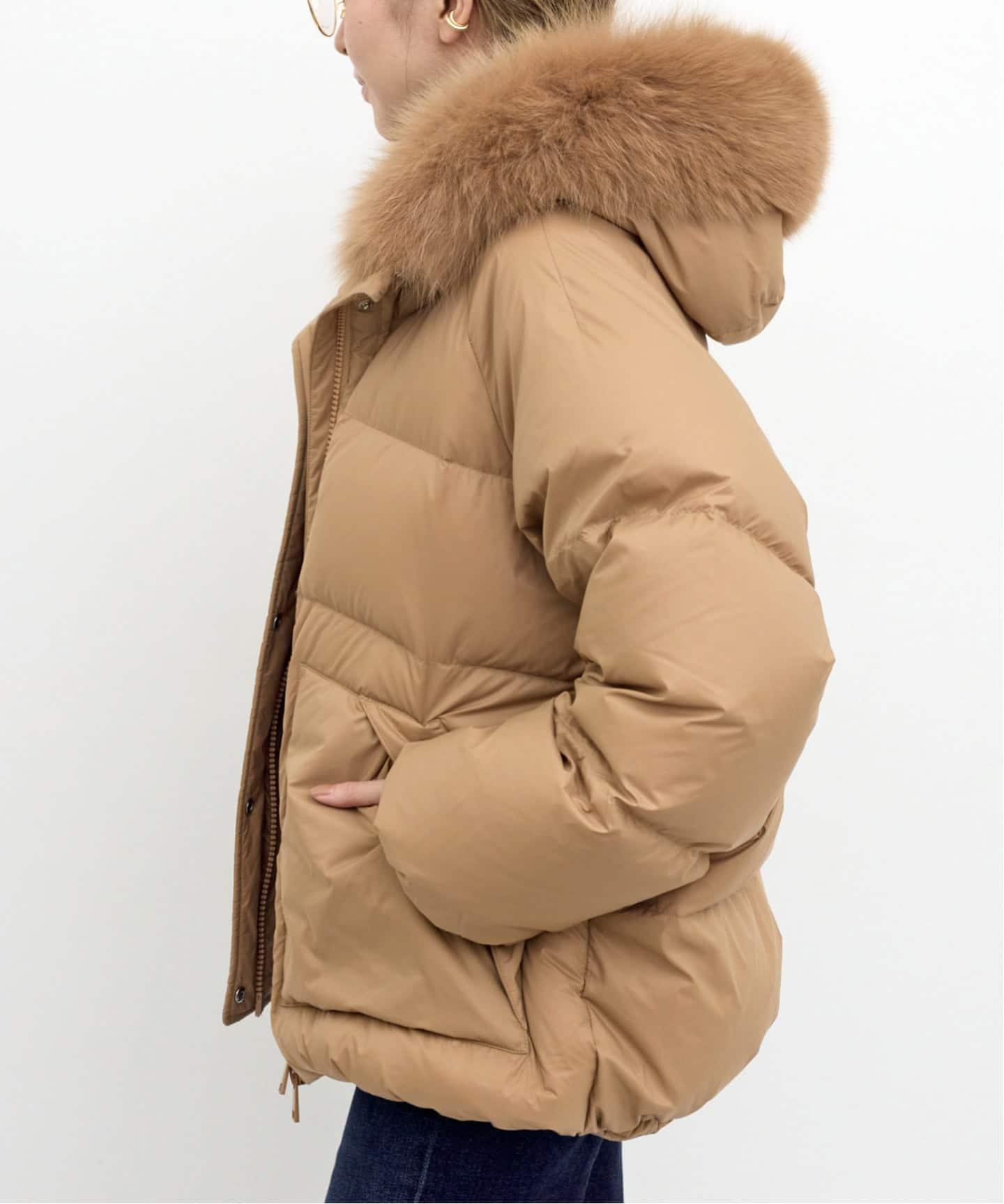 YVES SALOMON/イヴ サロモン】 DOWN WITH FOX FUR（ダウンジャケット