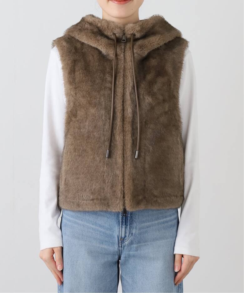 LOU ANDREA/ルーアンドレア】 HOOD VEST（ジレ）｜L
