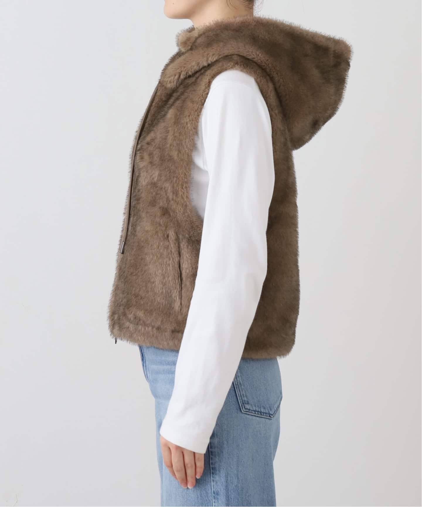 予約》【LOU ANDREA/ルーアンドレア】 HOOD VEST（ジレ）｜L