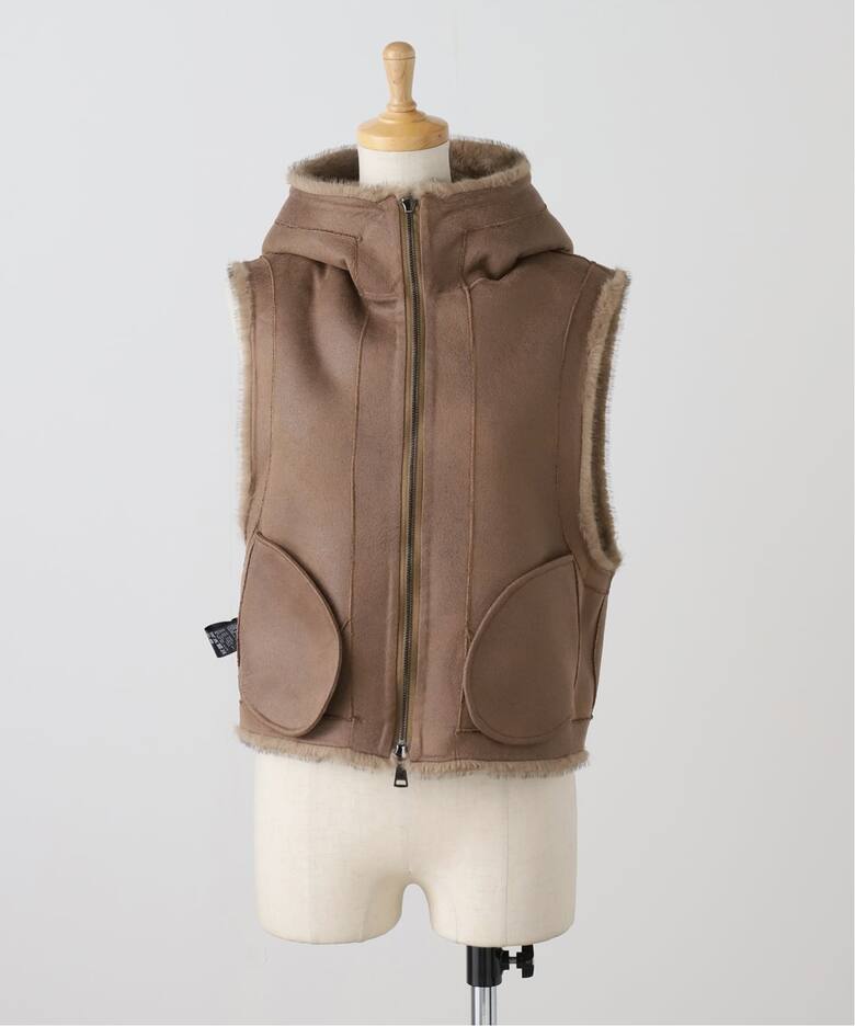 LOU ANDREA/ルーアンドレア】 HOOD VEST（ジレ）｜L