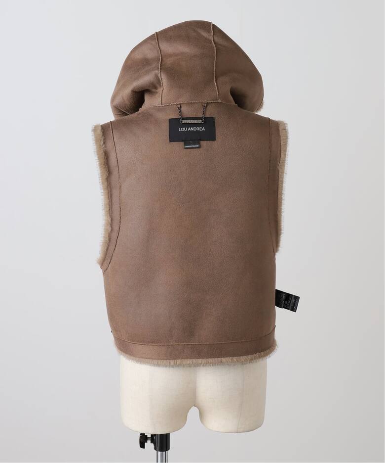 LOU ANDREA/ルーアンドレア】 HOOD VEST（ジレ）｜L