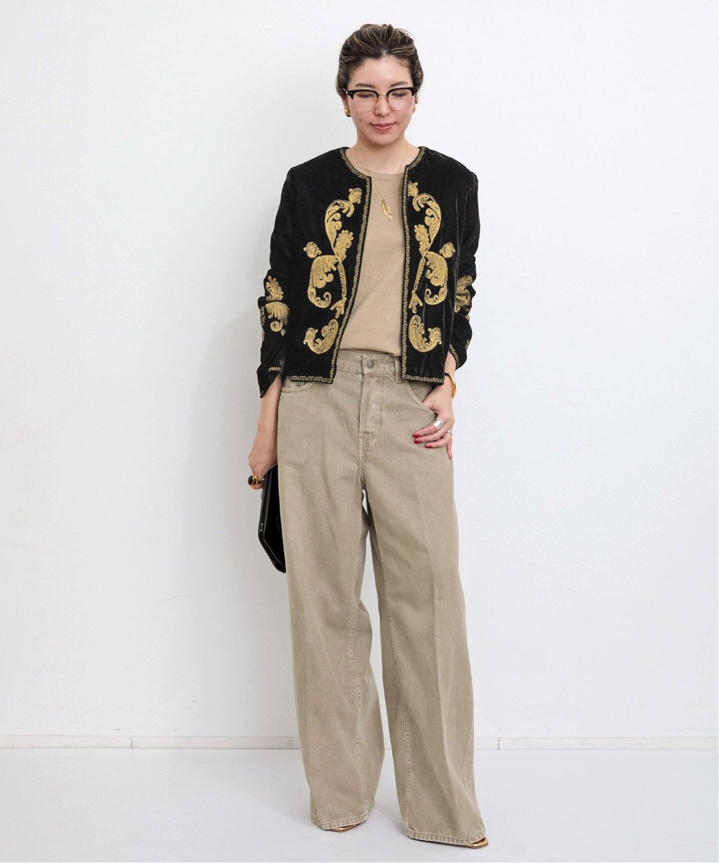 COUTURE D'ADAM/クチュールドアダム】 VELVET EMBROIDERY JACKET