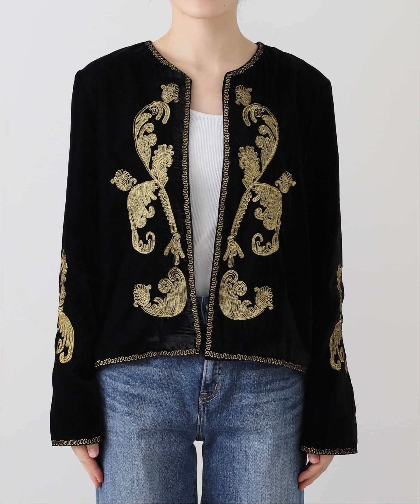 COUTURE D'ADAM/クチュールドアダム】 VELVET EMBROIDERY JACKET