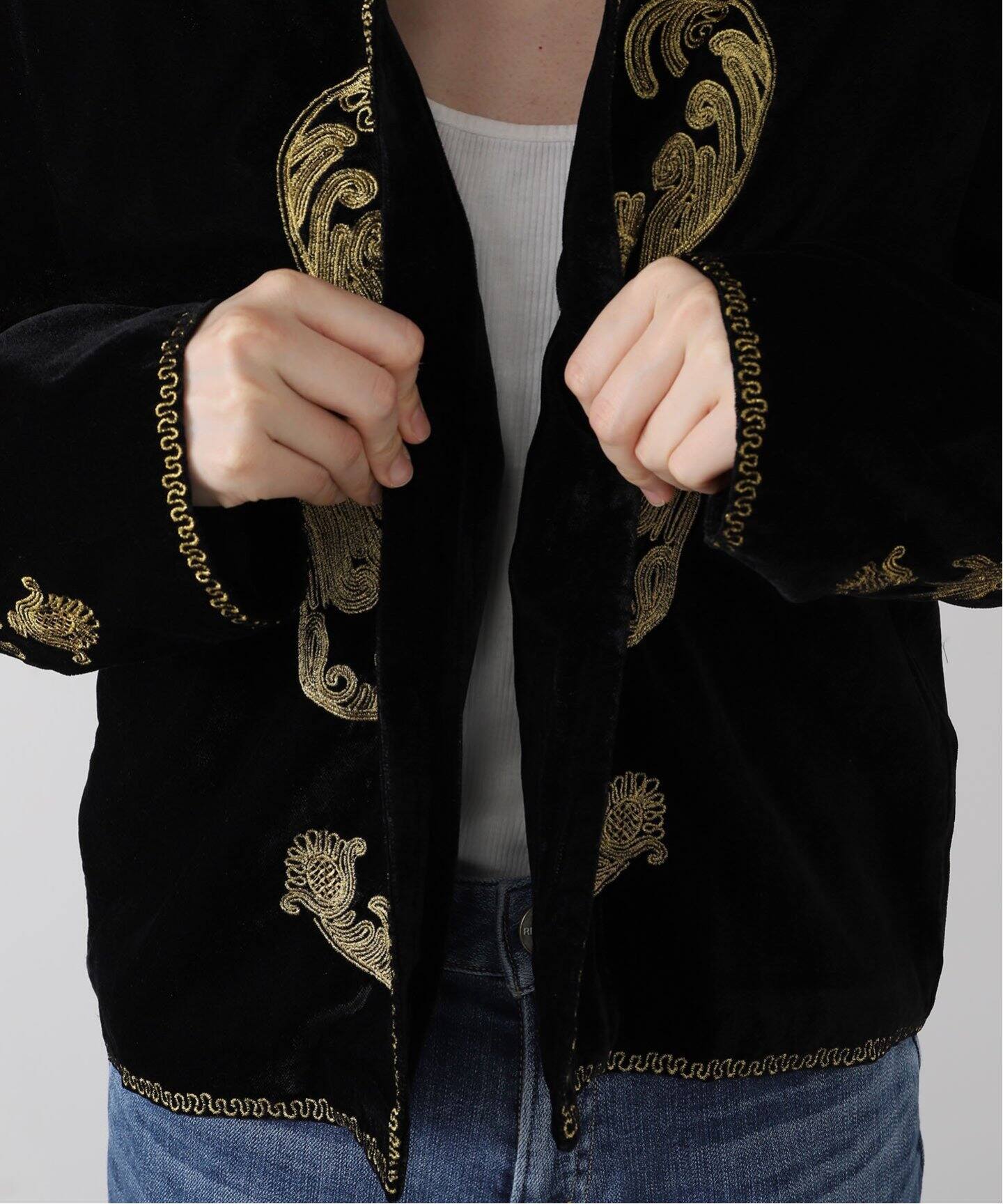 COUTURE D'ADAM/クチュールドアダム】 VELVET EMBROIDERY JACKET