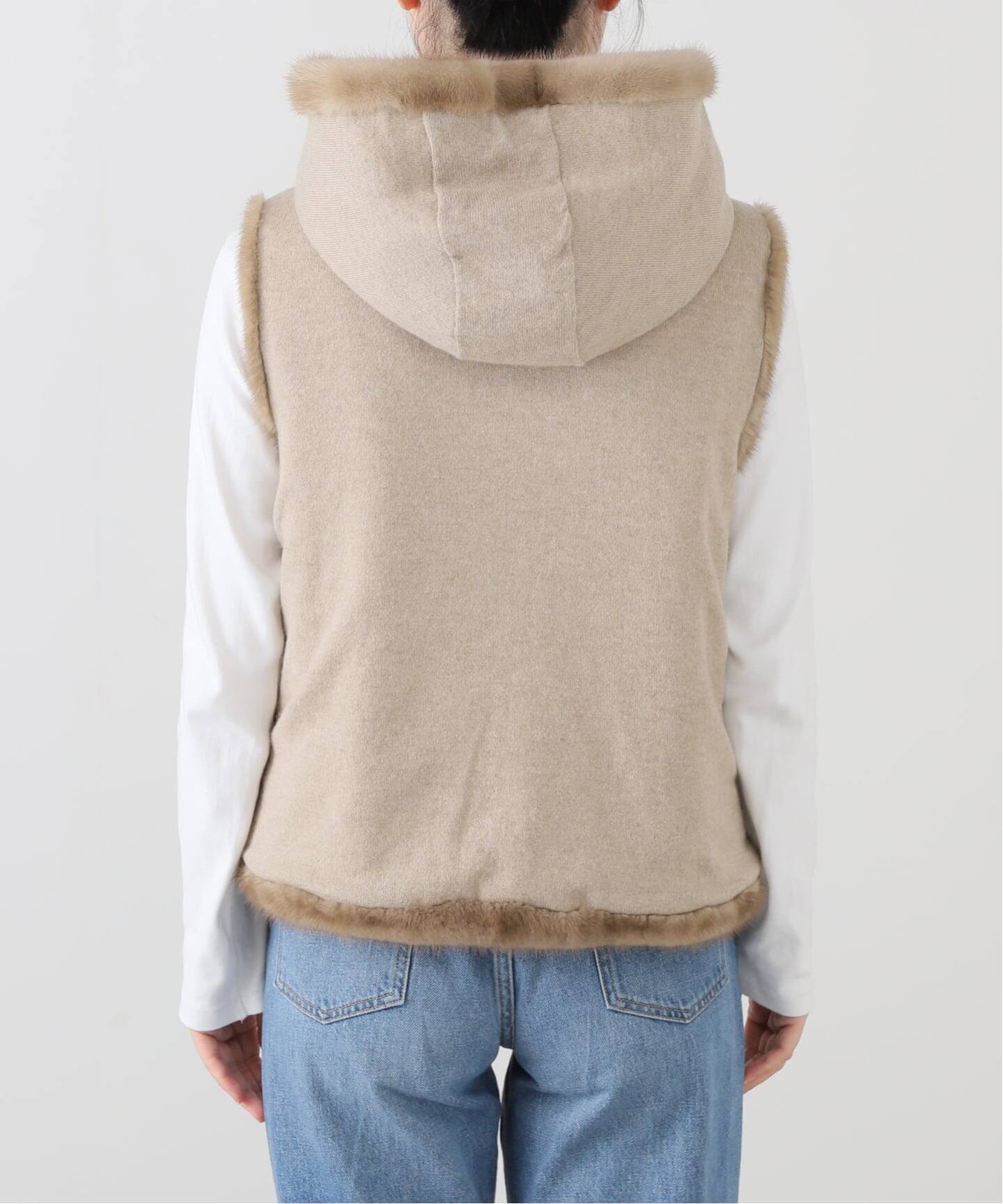 SUPREMA/シュプレマ】 MINK CASHEMERE HOOD VEST（その他