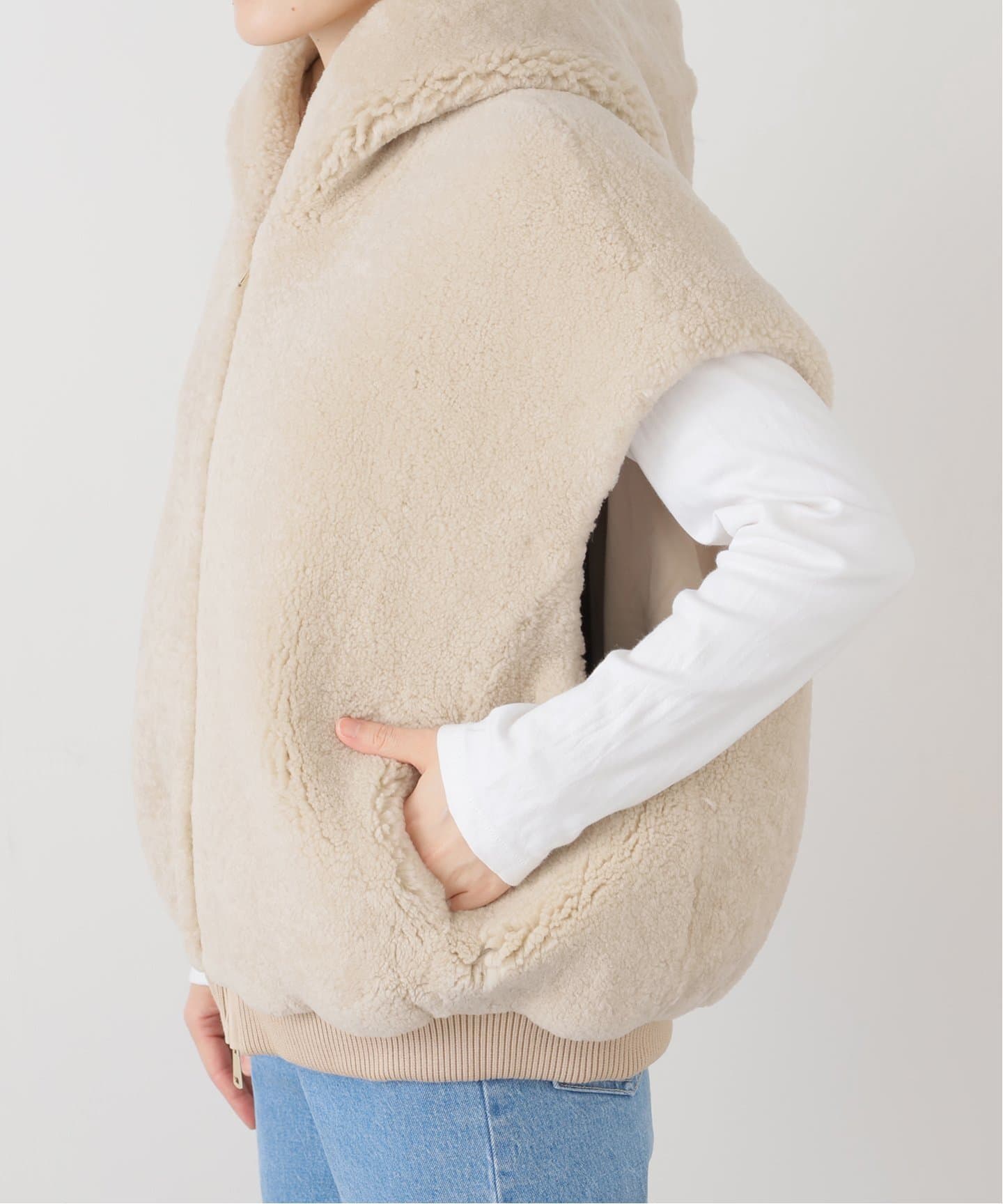 【VENTCOUVERT/ ヴァンクヴェール】MOUTON VEST VENTCOUVERT/ヴァンクヴェール】 MOUTON VEST（ベスト）｜L