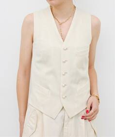 MADISON BLUE/マディソン ブルー】 SLIM FIT VEST PEARL（ジレ）｜L 