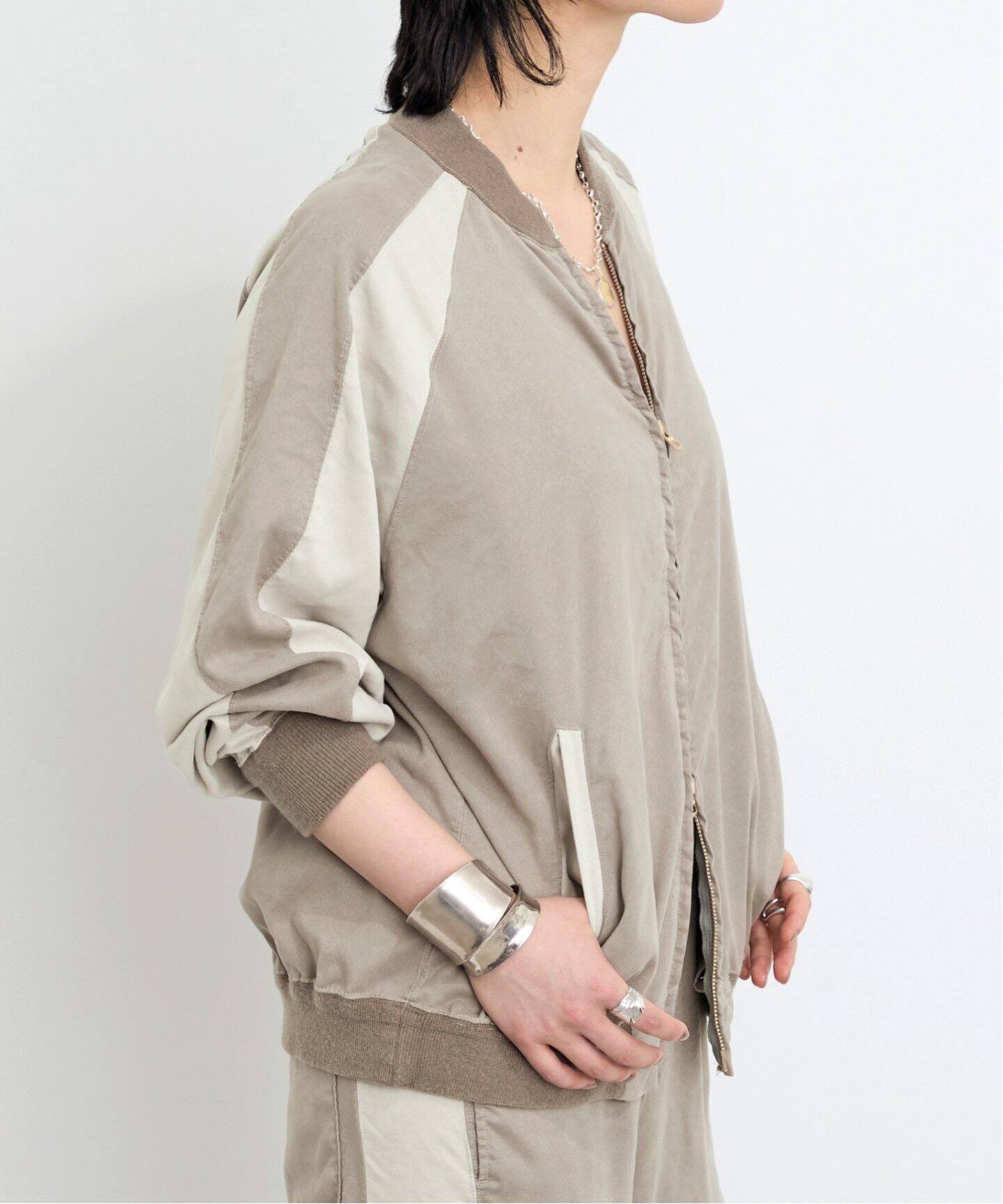 REMI RELIEF/レミ レリーフ】 SUEDE LIKE RAGLAN ZIP JACKET