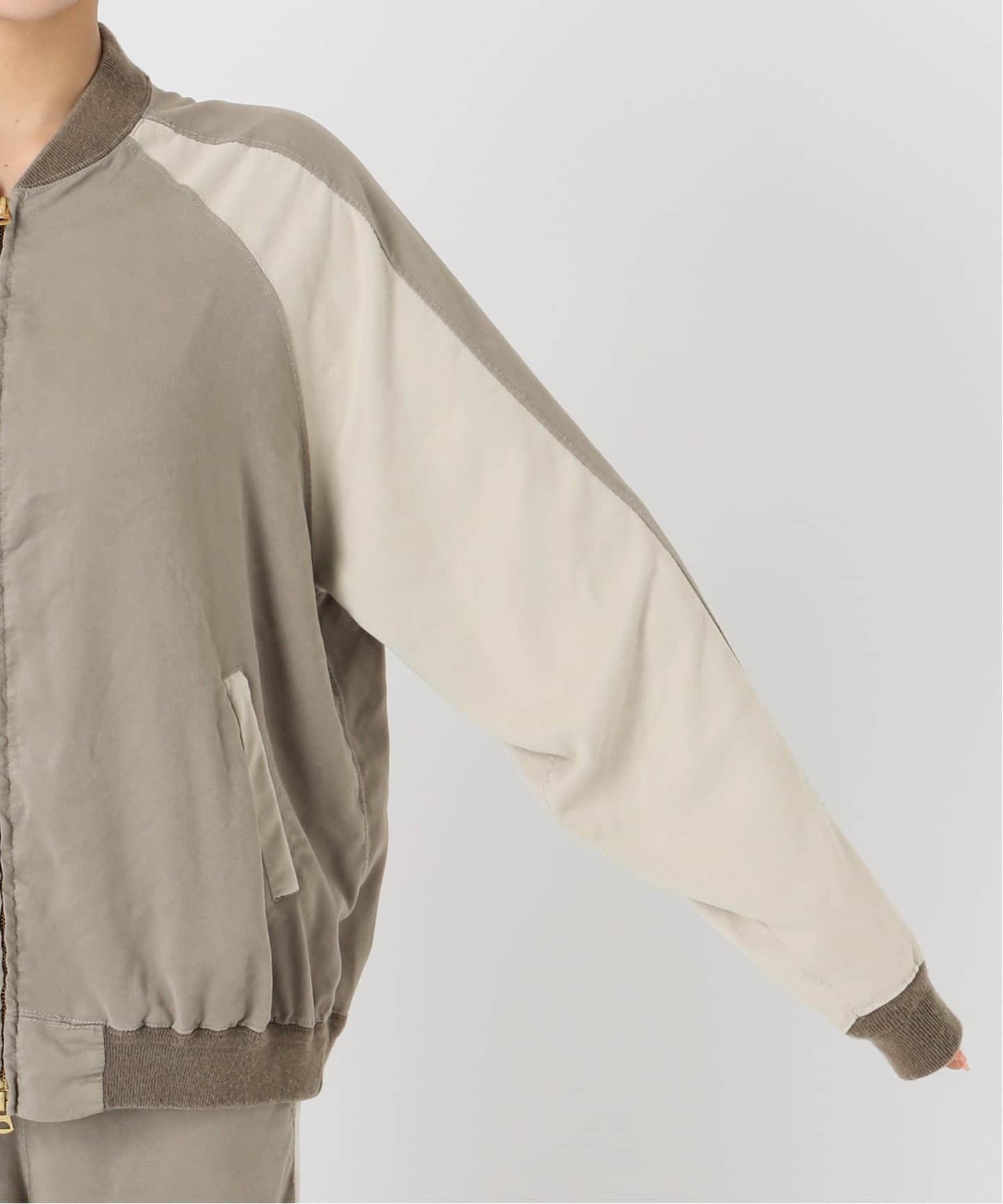 REMI RELIEF/レミ レリーフ】 SUEDE LIKE RAGLAN ZIP JACKET
