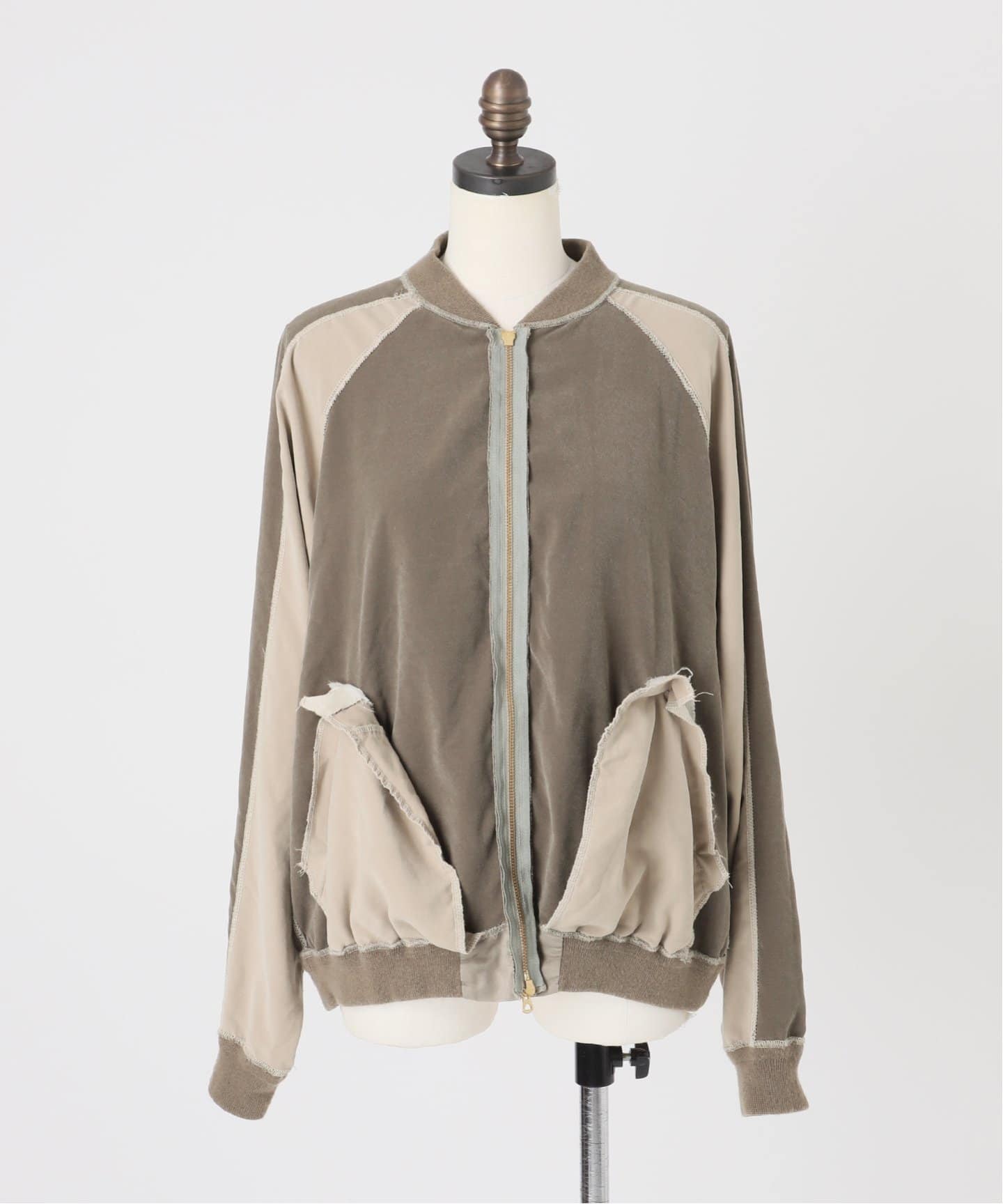 REMI RELIEF/レミ レリーフ】 SUEDE LIKE RAGLAN ZIP JACKET