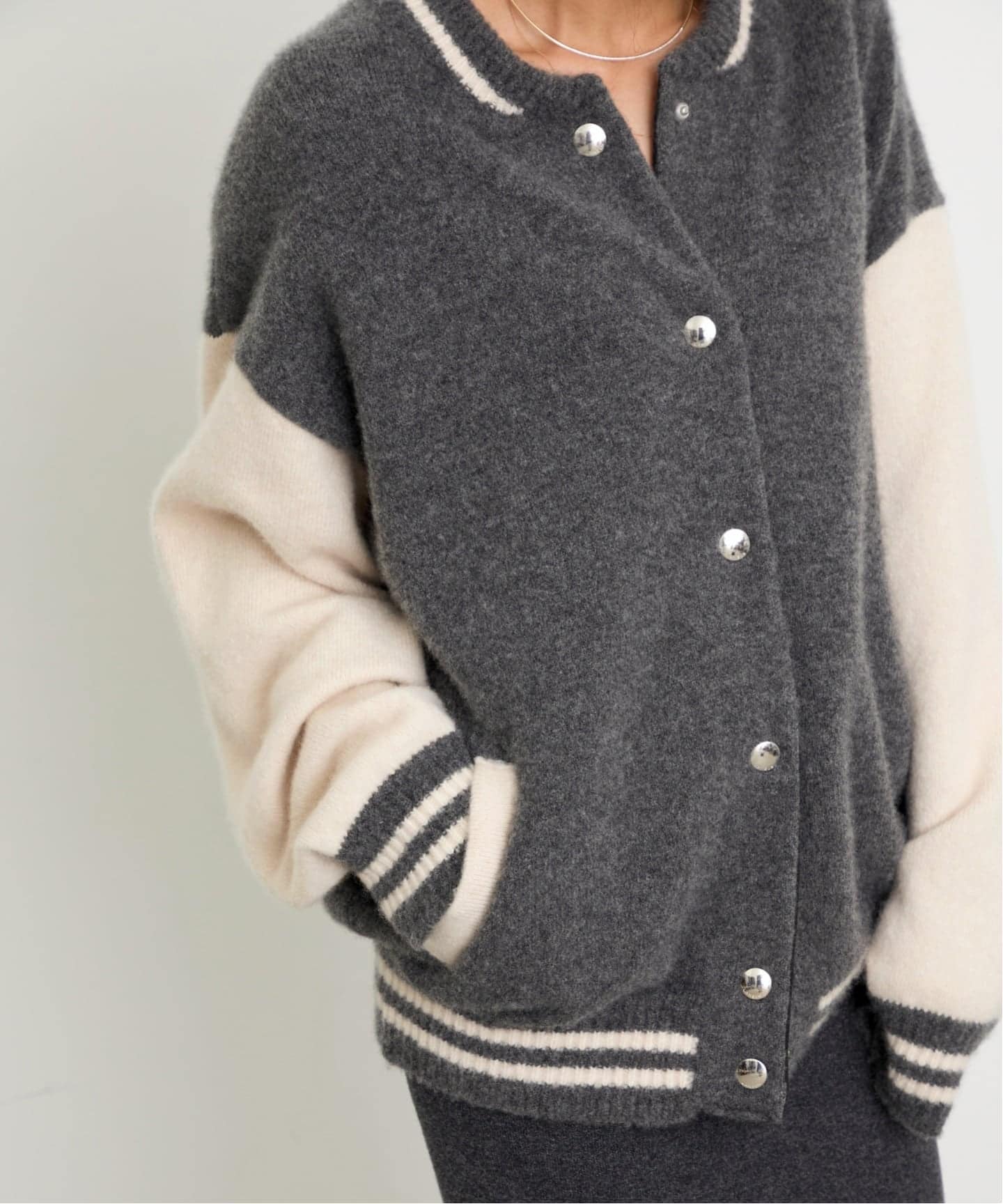 アパルトモン【ラネウス】KNITTED BOMBER JACKET LANEUS/ラネウス】 BOMBER JACKET（その他ジャケット・スーツ）｜L