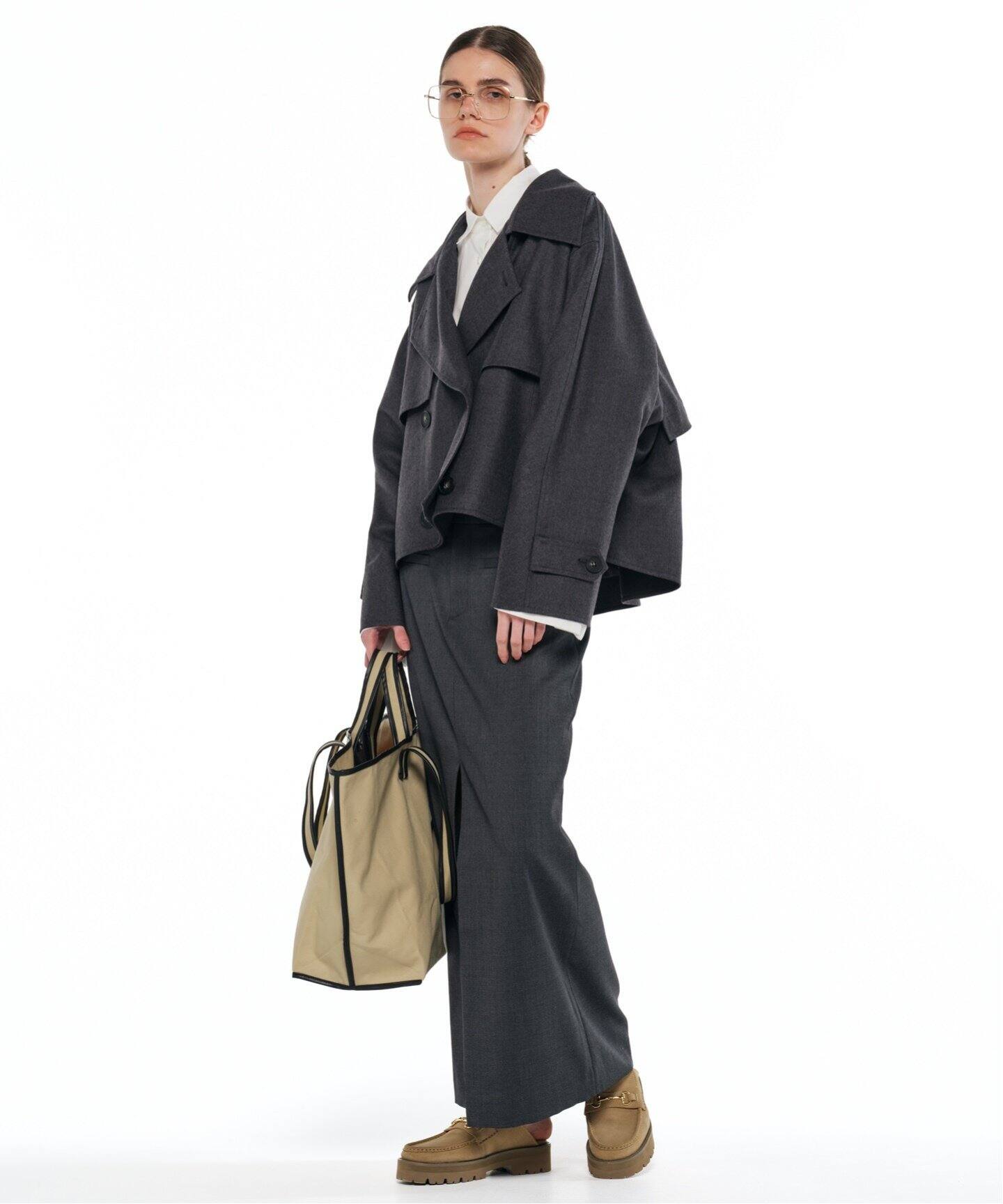 MINITZ/ミニッツ】 SHORT TRENCH WOOL（トレンチコート）｜L 