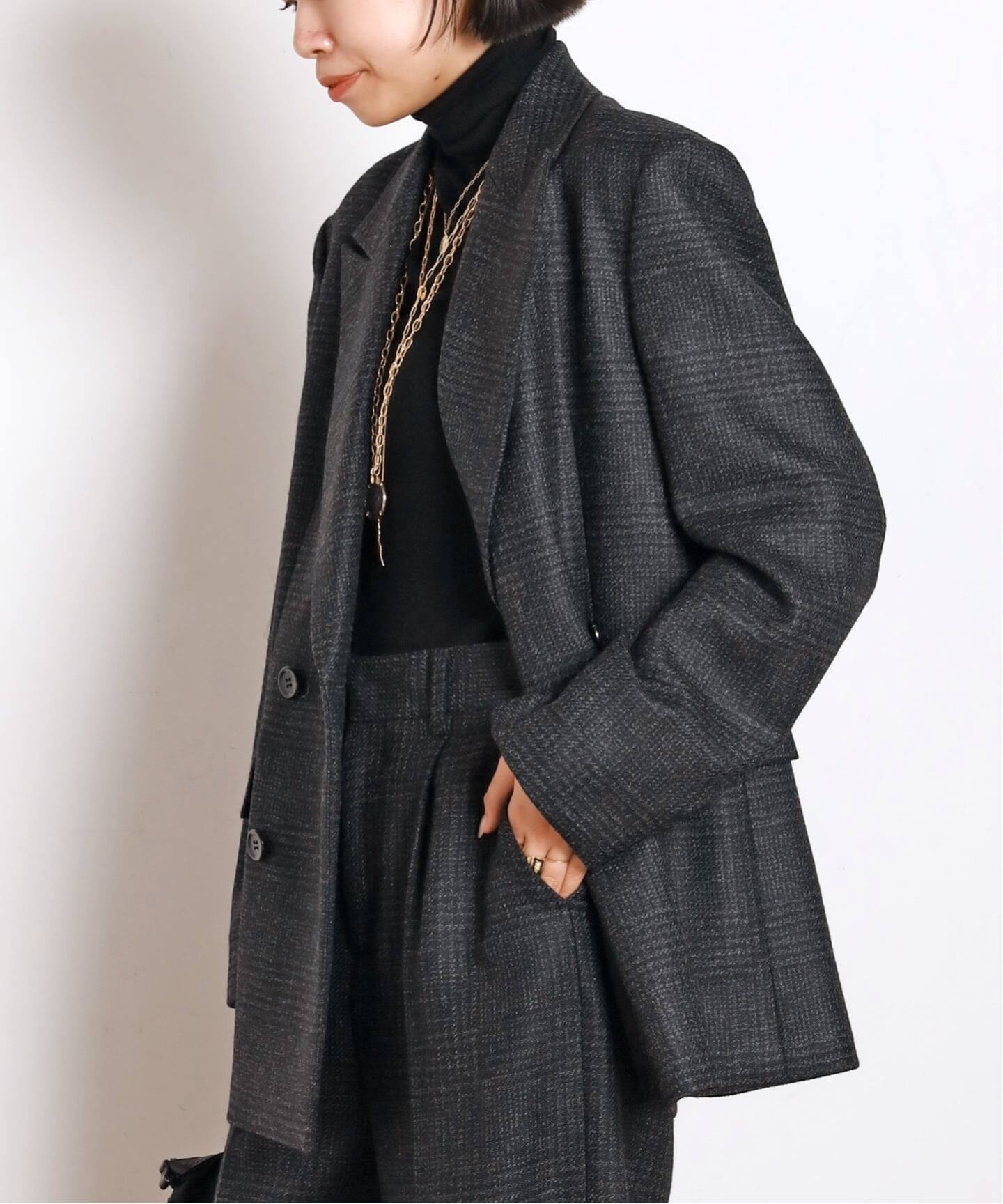 グレンチェックダブルジャケット（その他ジャケット・スーツ）｜AP