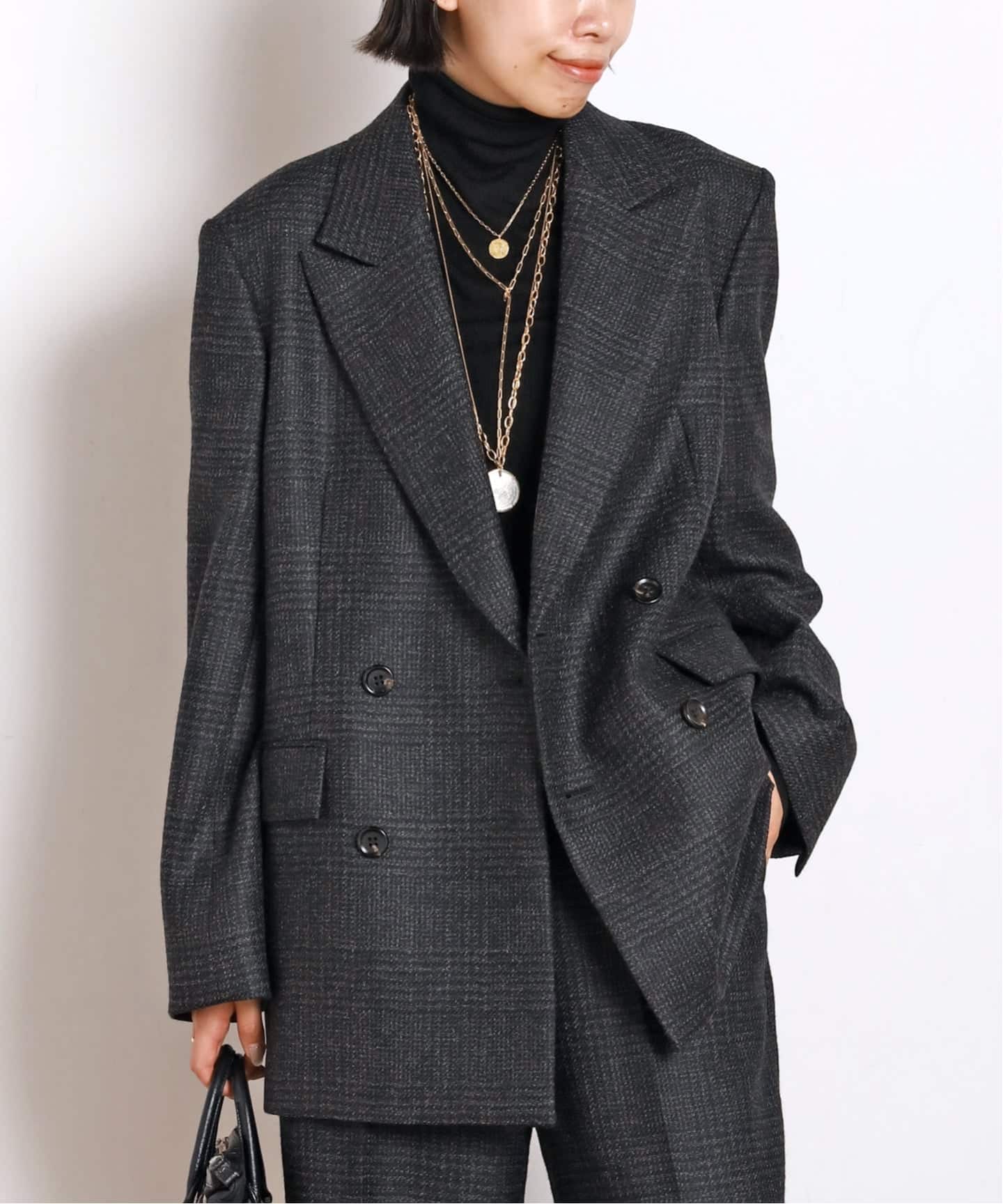 グレンチェックダブルジャケット（その他ジャケット・スーツ）｜AP